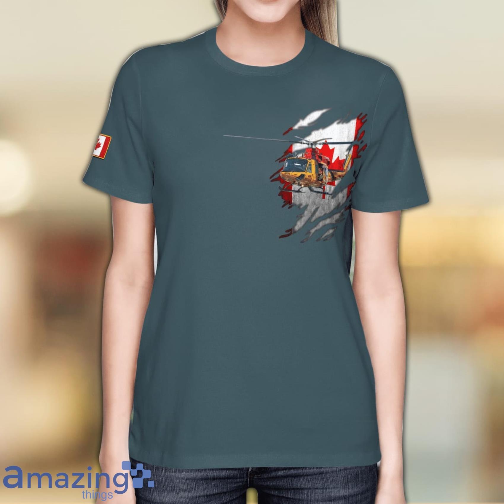 Royal Canadian Air Force 444 Combat Support Squadron CH 146 Griffon All Over Print 3D T Shirt image Royal Canadian Air Force 444 Combat Support Squadron CH-146 Griffon All Over Print 3D T-Shirt Product Photo 4