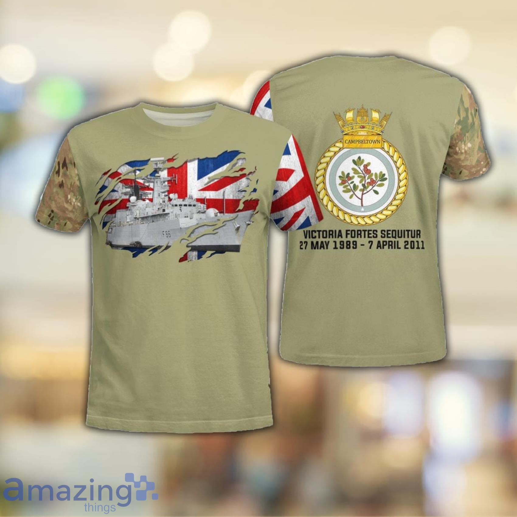 Royal Navy HMS Campbeltown (F86) All Over Print 3D T-Shirt Product Photo 1
