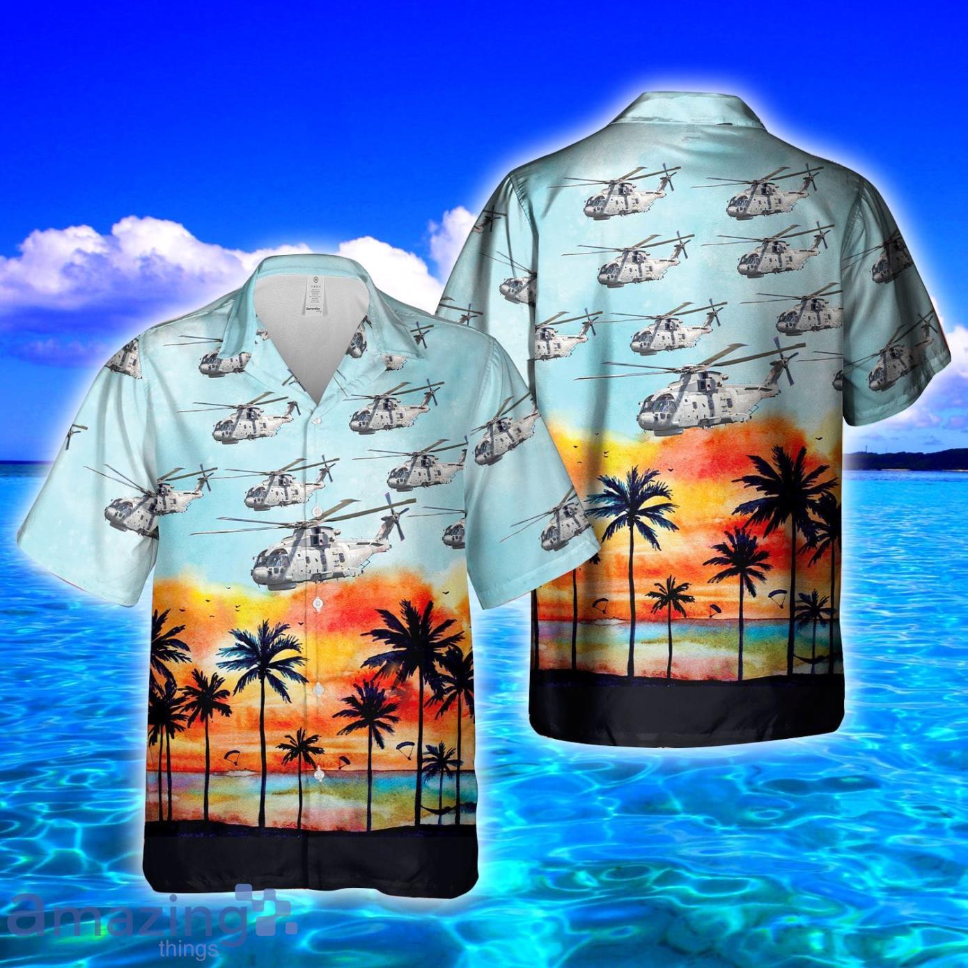 Royal Navy MERLIN HM MK4 AOP Print Hawaiian Shirt And Short Set Product Photo 1