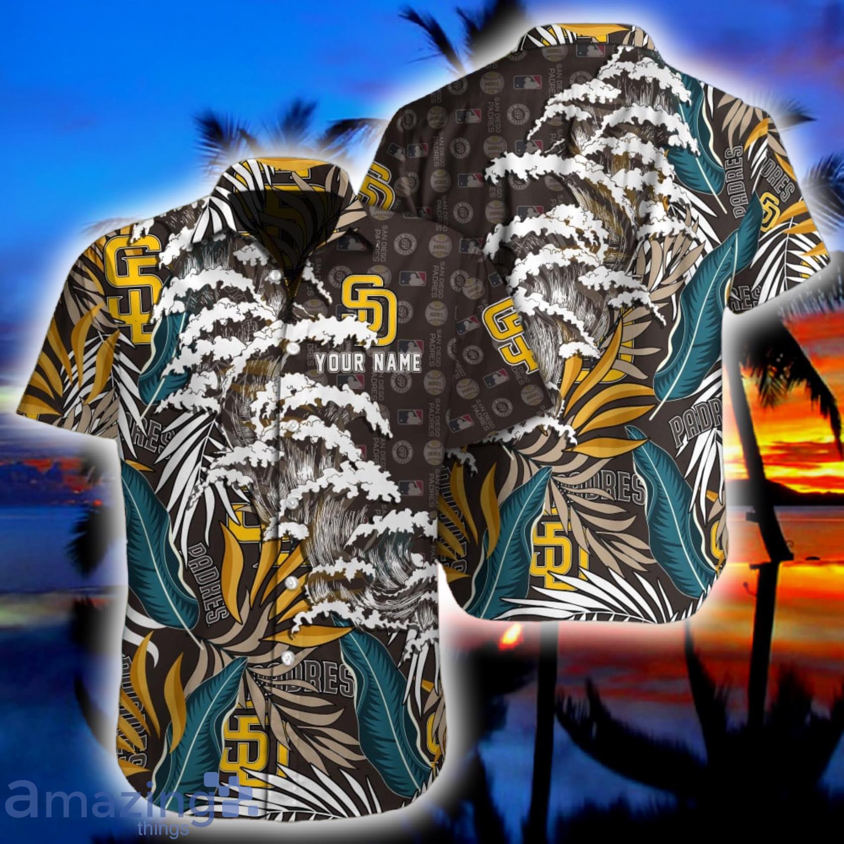 San Diego Padres Hawaiian Shirt Tropical Flower Pattern, Vacation