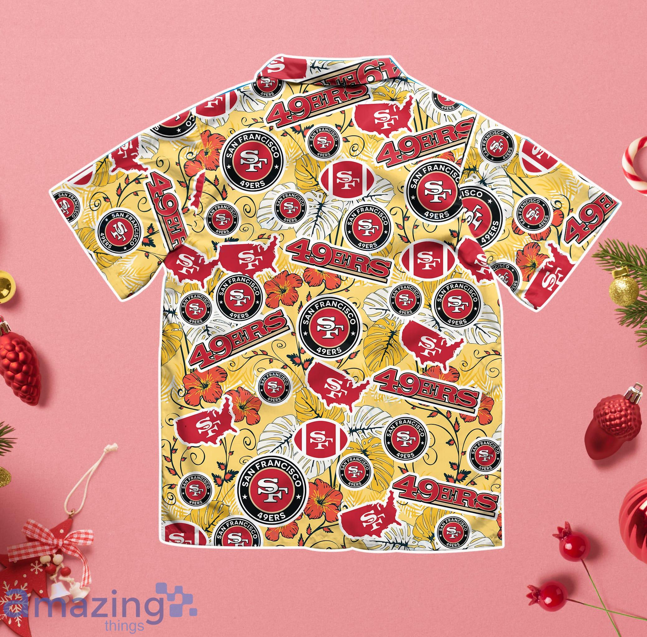 49ers Button Up Shirt Logo Pattern 49ers Hawaii Shirt Gift For