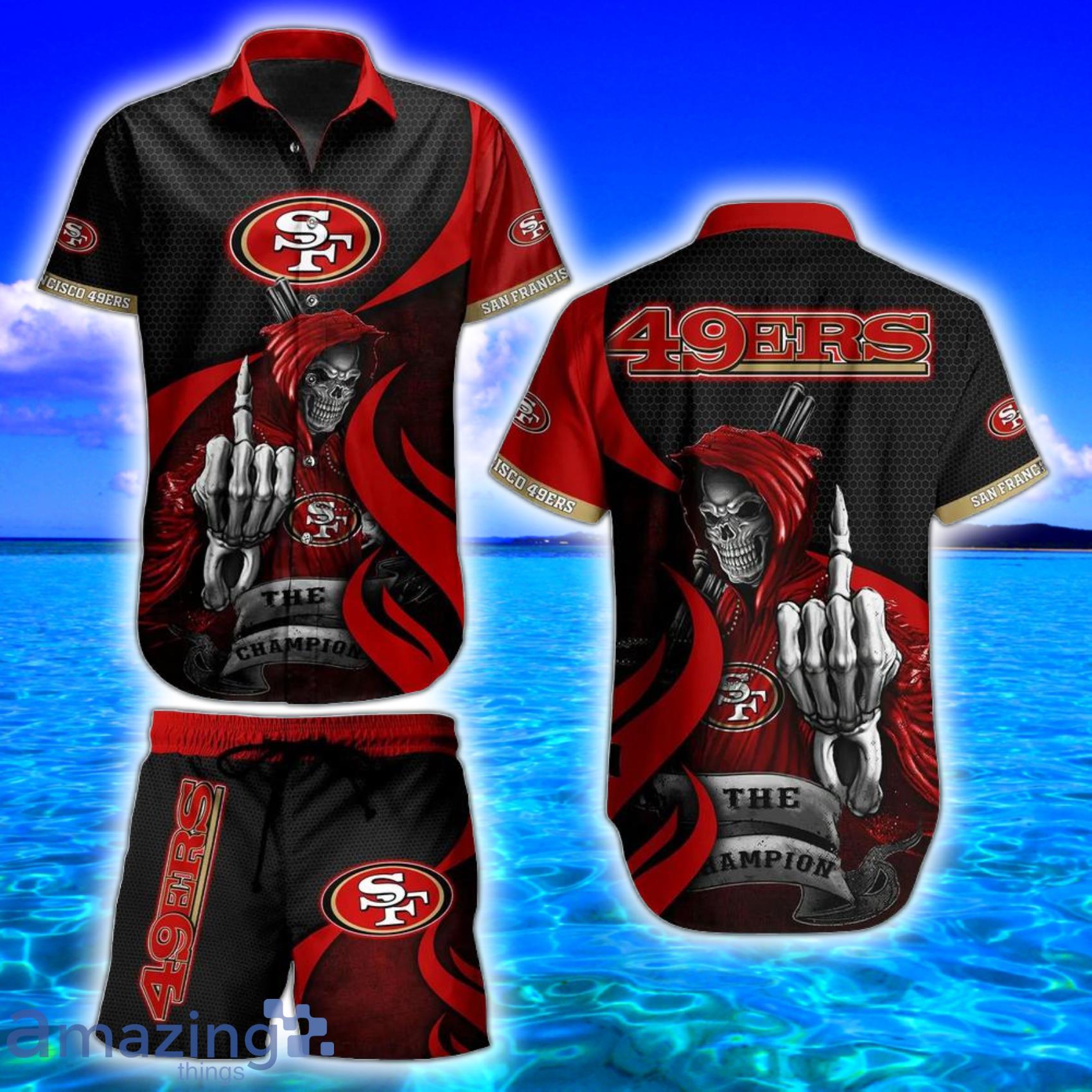 San Francisco ers Nfl Football The Champion Skull Strong Design Hawaiian Shirt And Beach Short Gift For Men Women Product Photo 1 San Francisco ers Nfl Football The Champion Skull Strong Design Hawaiian Shirt And Beach Short Gift For Men Women Product Photo 1