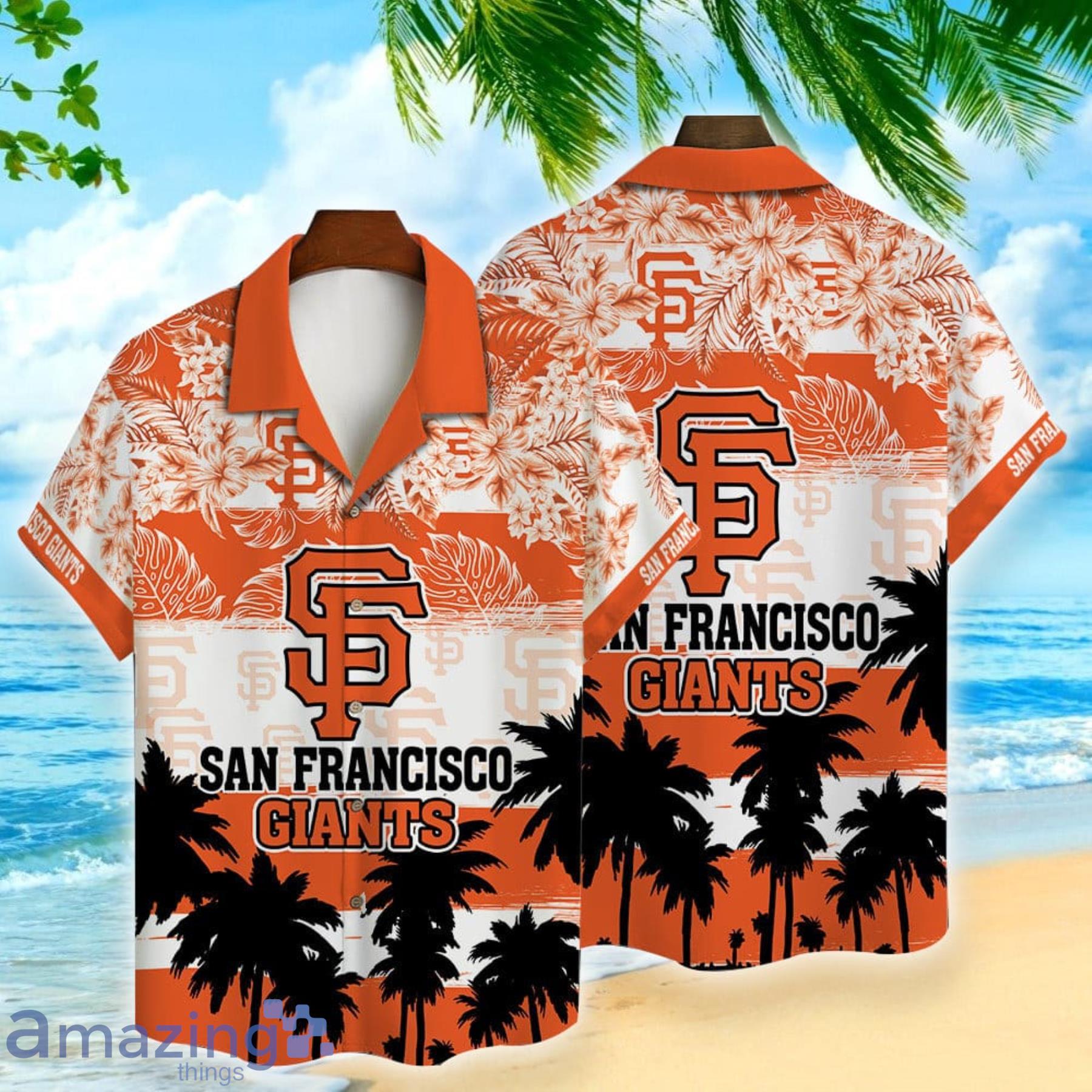 Orange Tropical Cononut Trees Mlb Baseball San Francisco Giants Hawaiian  Shirt - Anynee