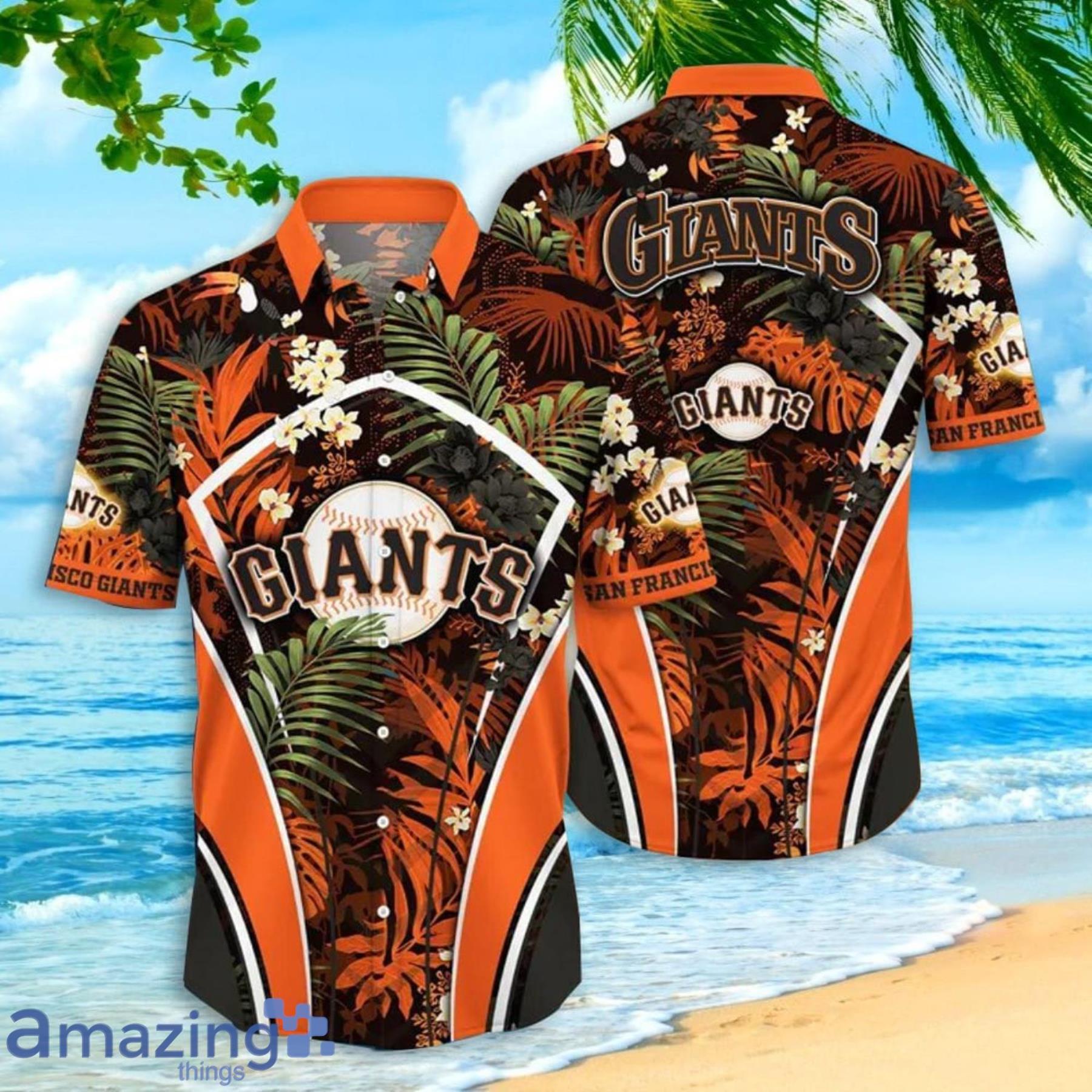 San Francisco Giants MLB Mens Floral Button Up Shirt