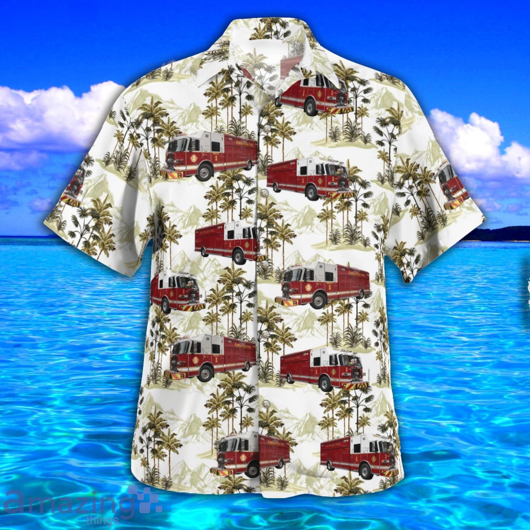 Savannah (Georgia) Fire Department AOP Aloha Tropical Style Hawaiian Shirt And Beach Short image Savannah (Georgia) Fire Department AOP Aloha Tropical Style Hawaiian Shirt And Beach Short Product Photo 2