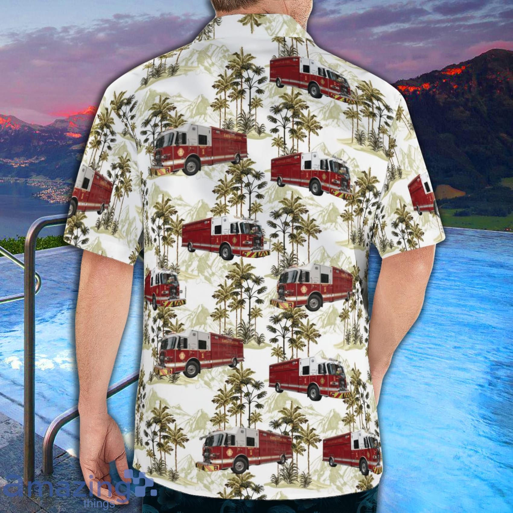 Savannah (Georgia) Fire Department AOP Aloha Tropical Style Hawaiian Shirt And Beach Short image Savannah (Georgia) Fire Department AOP Aloha Tropical Style Hawaiian Shirt And Beach Short Product Photo 4