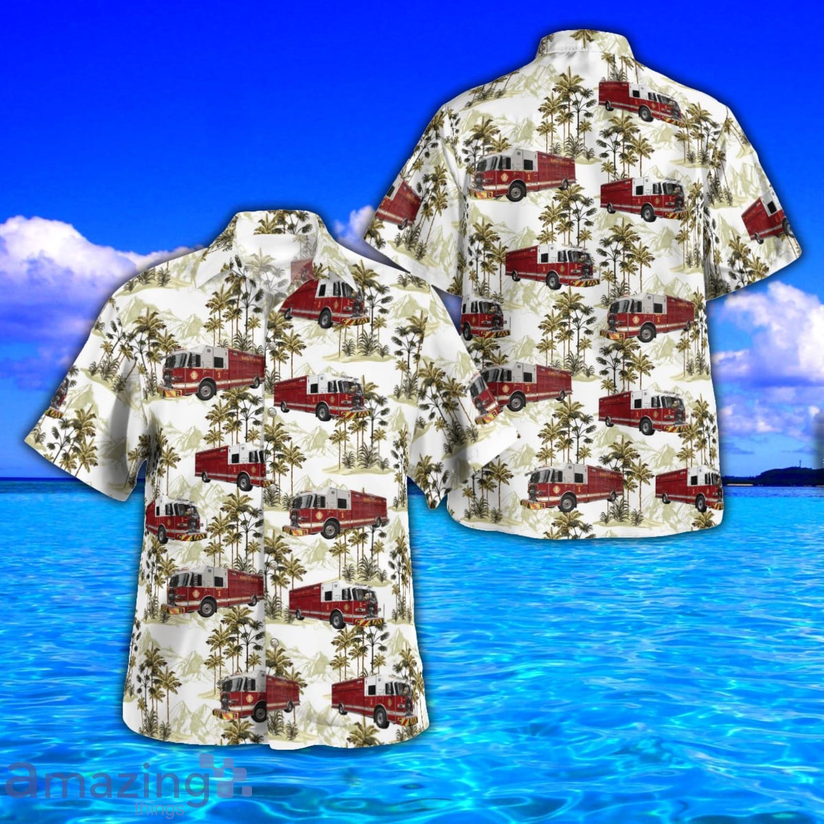 Savannah (Georgia) Fire Department AOP Aloha Tropical Style Hawaiian Shirt And Beach Short Product Photo 1