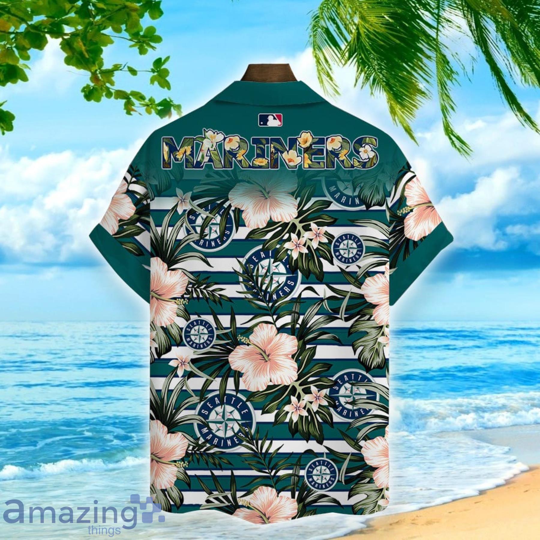 Seattle Mariners MLB Hawaiian Shirt Tropical Flower Pattern