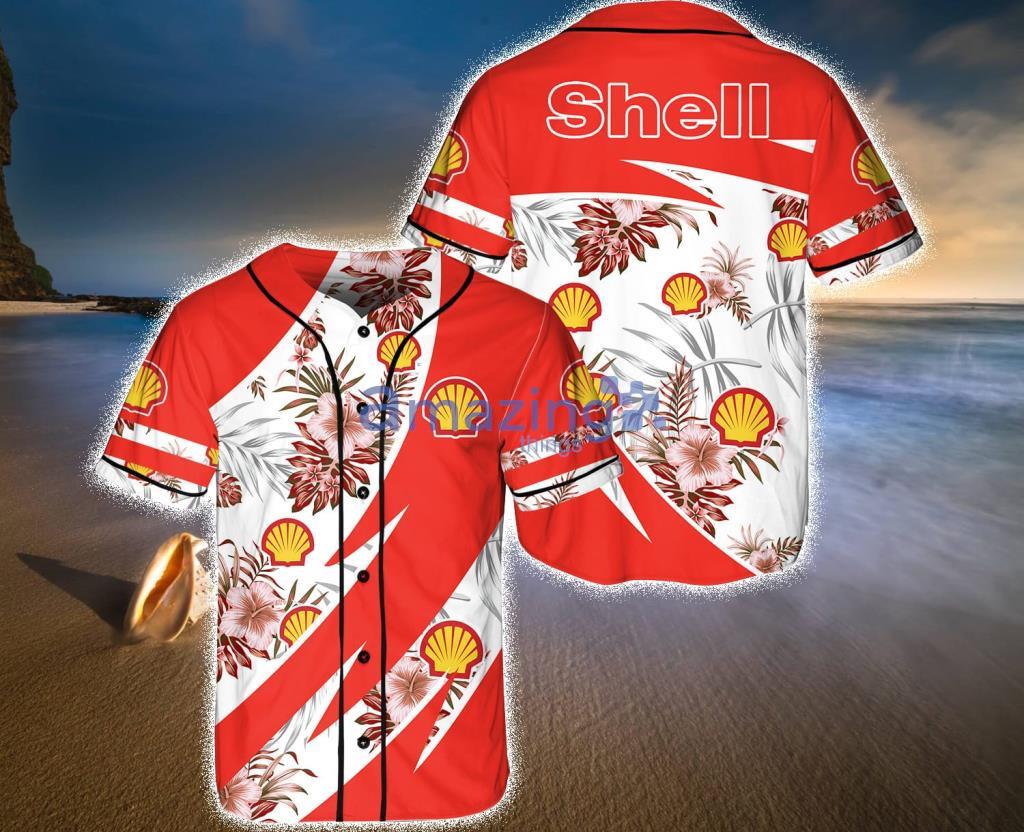 Shell Ropical Red Baseball Jersey Shirt Gift For Fans Product Photo 1