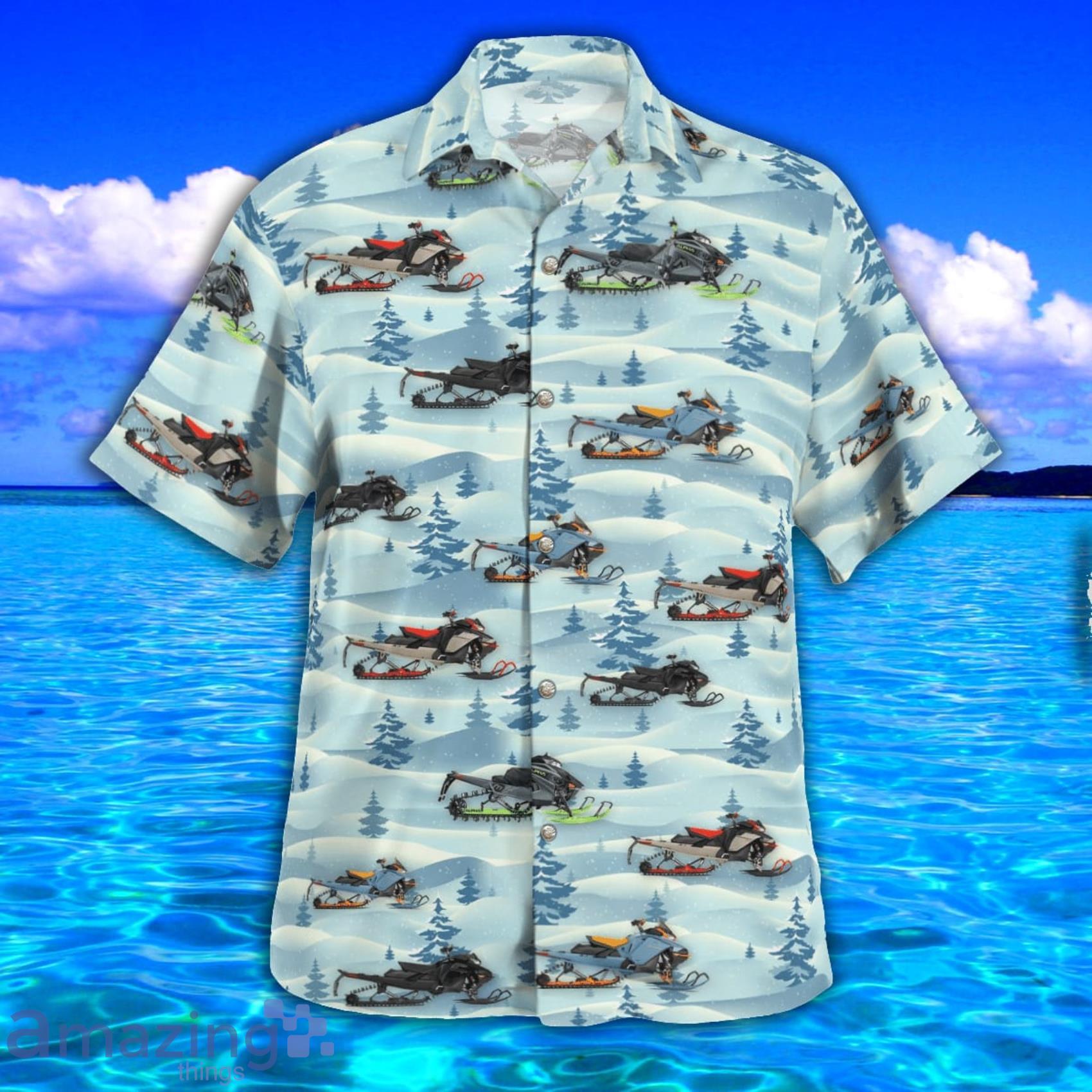 Ski Doo Snowmobile AOP Aloha Tropical Style Hawaiian Shirt And Beach Short image Ski Doo Snowmobile AOP Aloha Tropical Style Hawaiian Shirt And Beach Short Product Photo 2