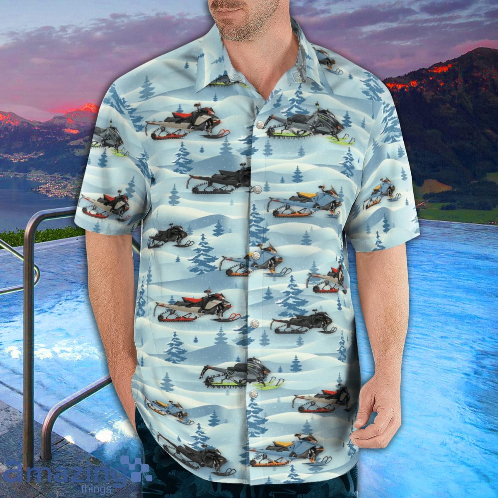 Ski Doo Snowmobile AOP Aloha Tropical Style Hawaiian Shirt And Beach Short image Ski Doo Snowmobile AOP Aloha Tropical Style Hawaiian Shirt And Beach Short Product Photo 3