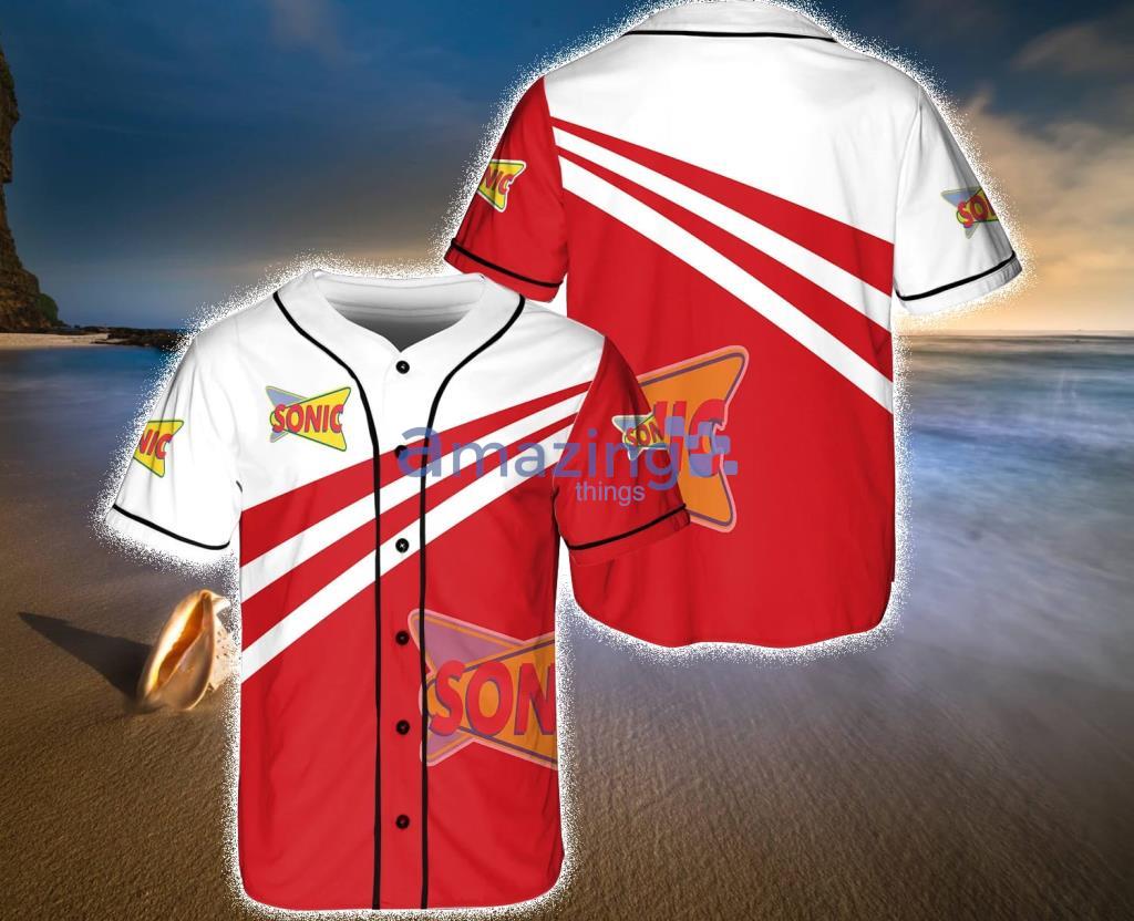 Sonic Drive-In White And Red Baseball Jersey Shirt Gift For Fans Product Photo 1