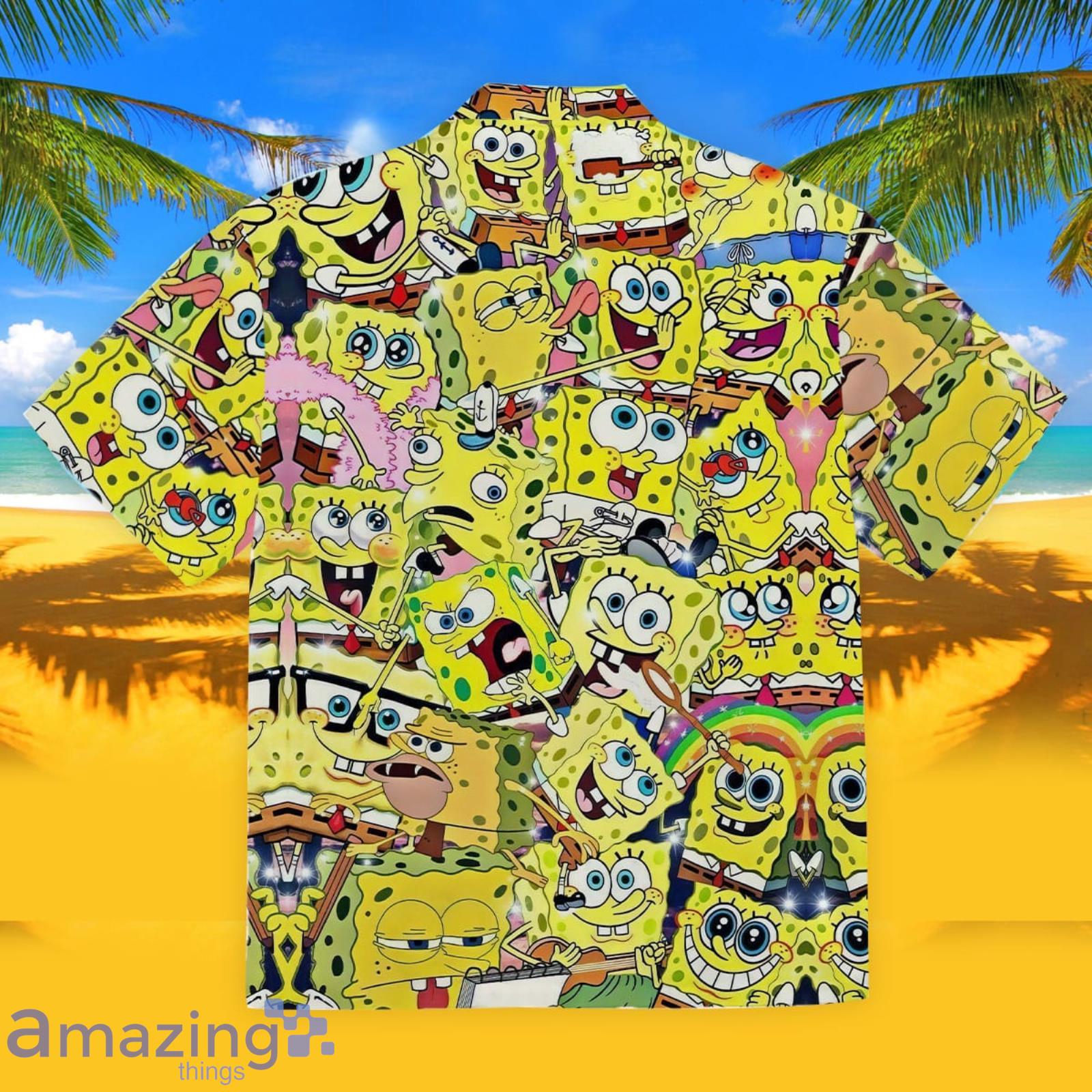 Spongebob Hawaiian Shirt Mens Spongebob Shirt Spongebob Button Up