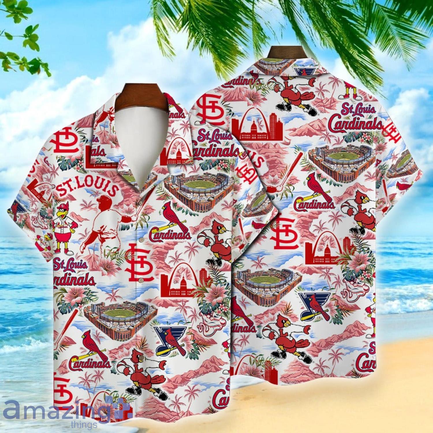 MLB St. Louis Cardinals Baseball Pattern On White Background Print Hawaiian  Shirt - Torunstyle