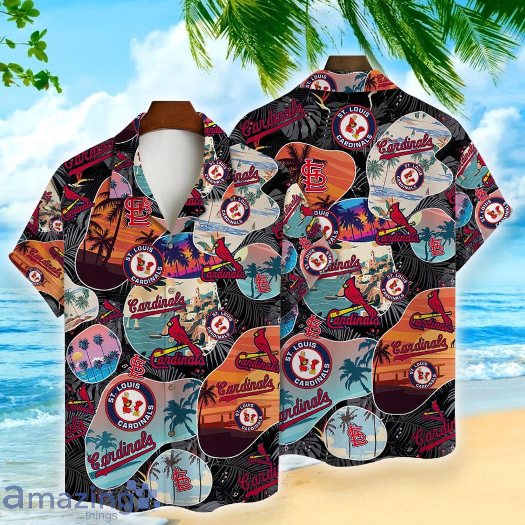 St. Louis Cardinals Happy Summer Aloha Hawaiian Shirt Product Photo 1