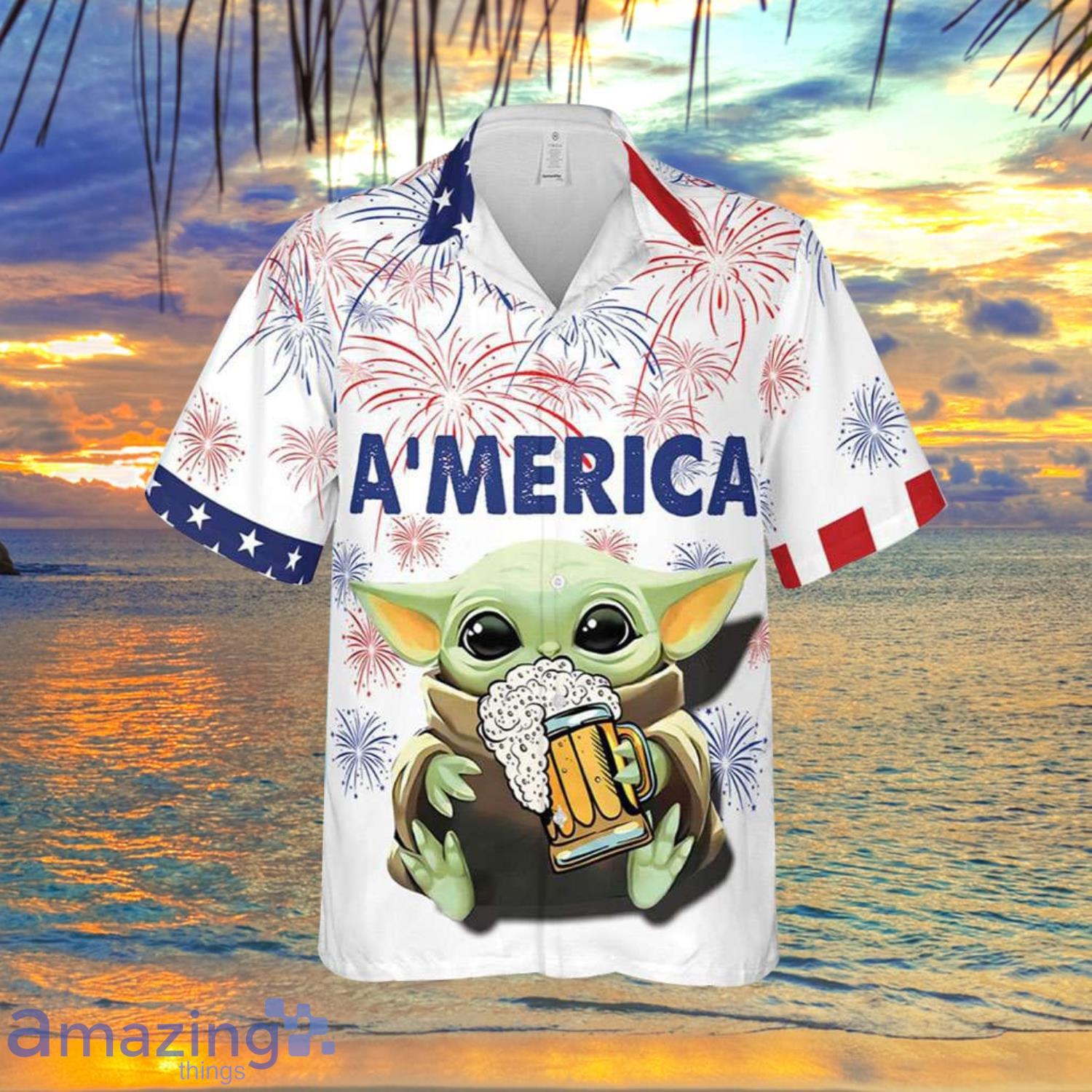 Star Wars Baby Yoda Beer Men And Women Hawaiian Shirt Summer Gift nIe Product Photo 1
