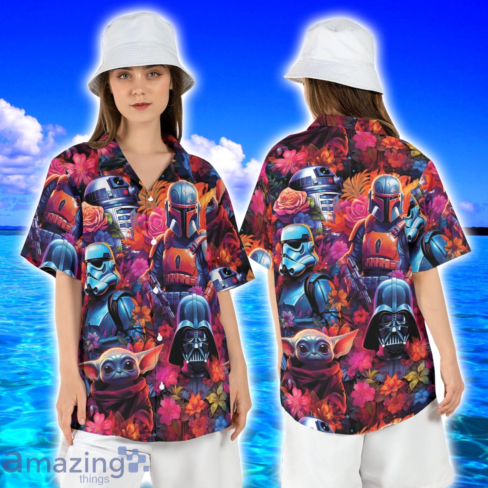 Star Wars Synthwave Hawaiian Shirt, Baby Yoda Hawaii Shirt, Floral Star War  Summer Aloha Shirt, Stormtrooper Darth Vader Short Sleeve Shirt