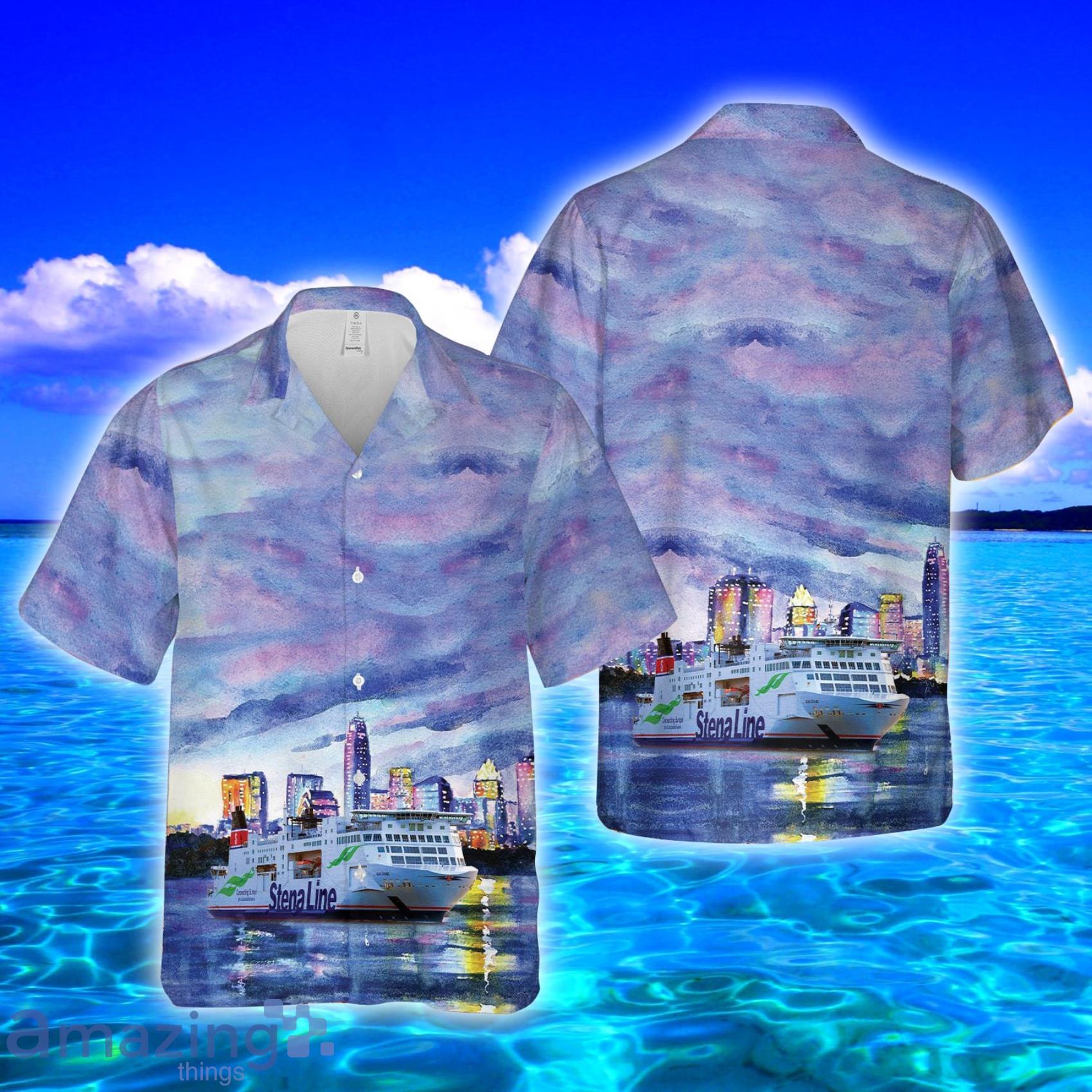 Stena Line  Stena Skane Tropical Style Full Print Hawaiian Shirt Vs Short Set Product Photo 1