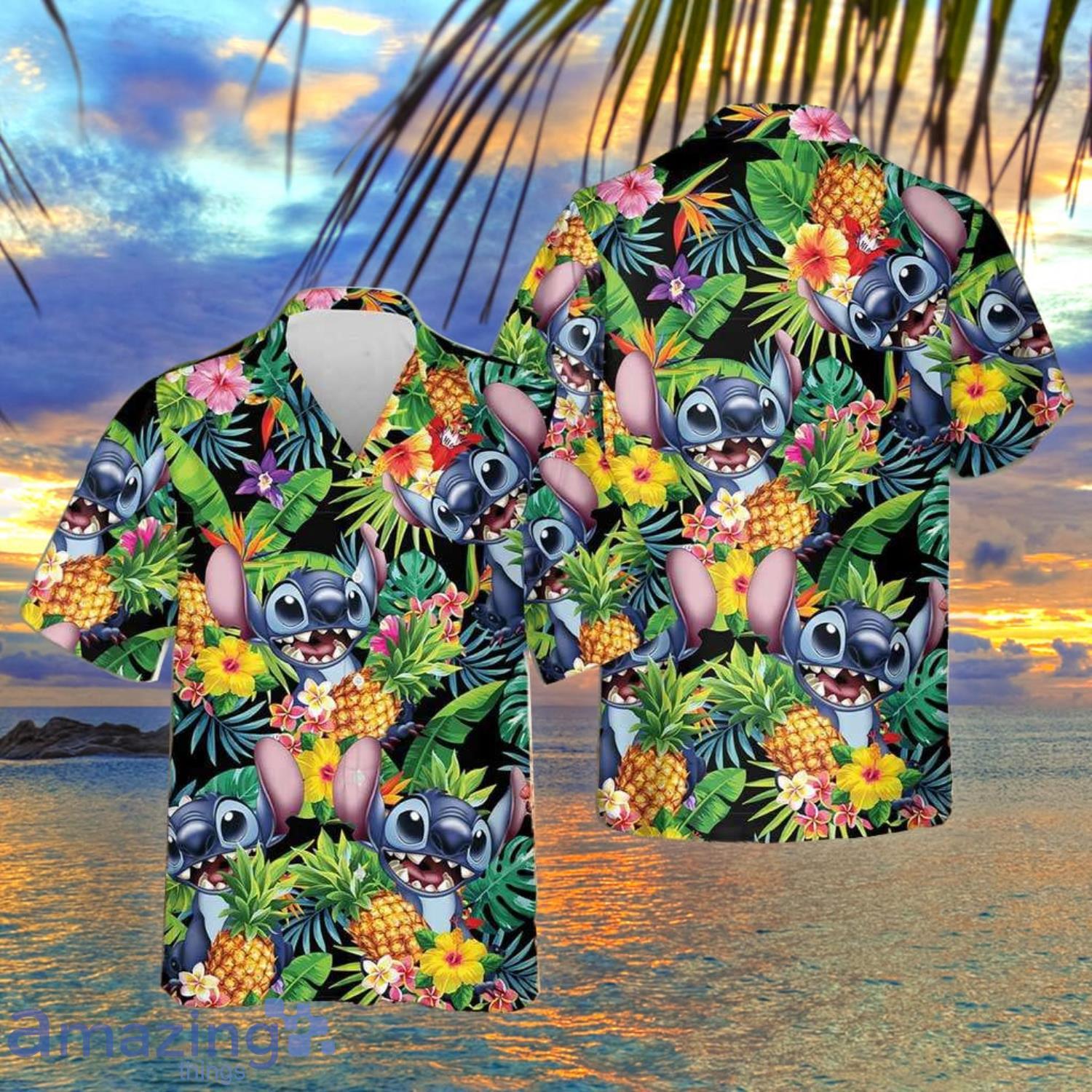 Stitch Pineapple Leaves Stitch Men And Women Hawaiian Shirt Summer Gift Product Photo 1