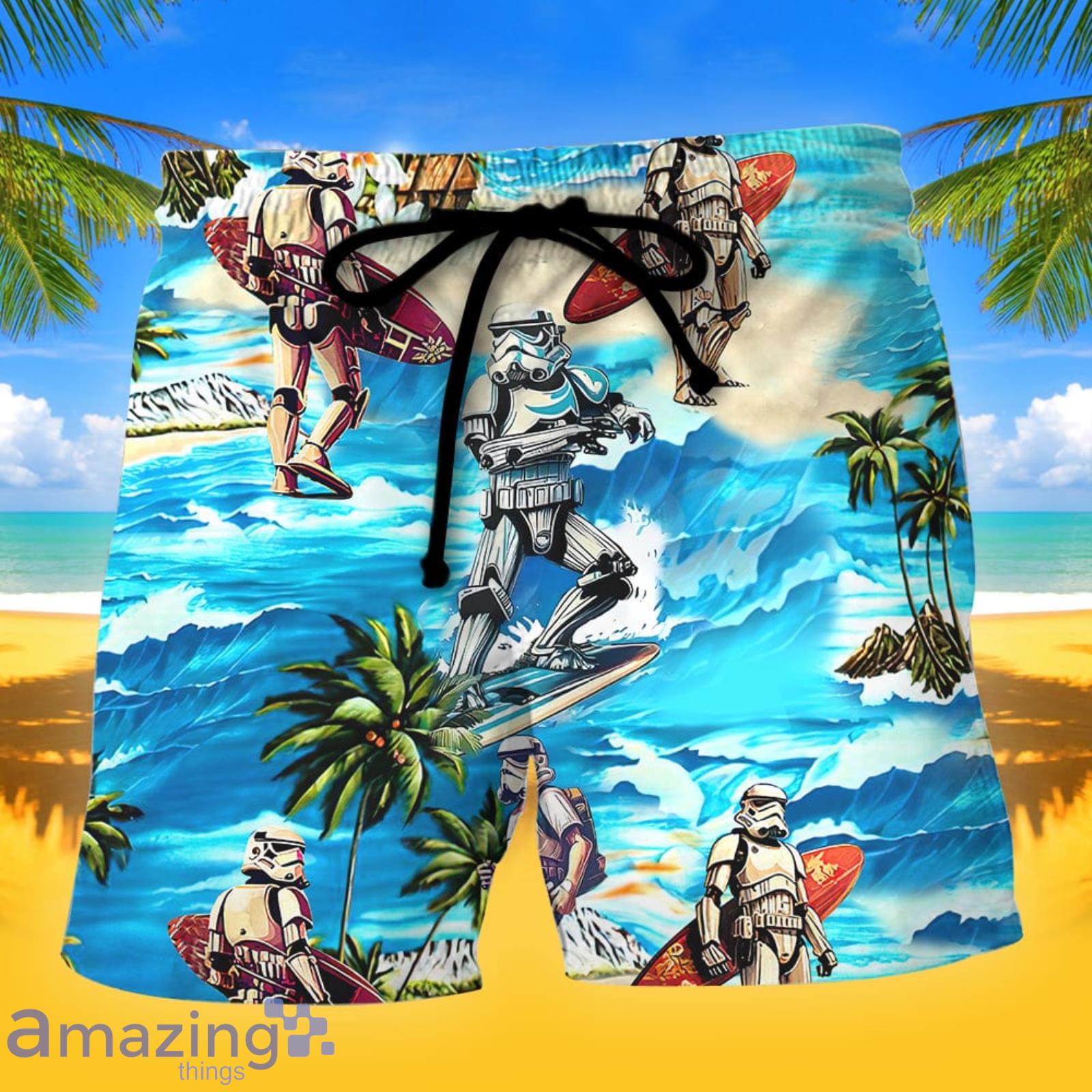 Stormtrooper Starwars Surfing Summer Gift Beach Shorts Product Photo 1