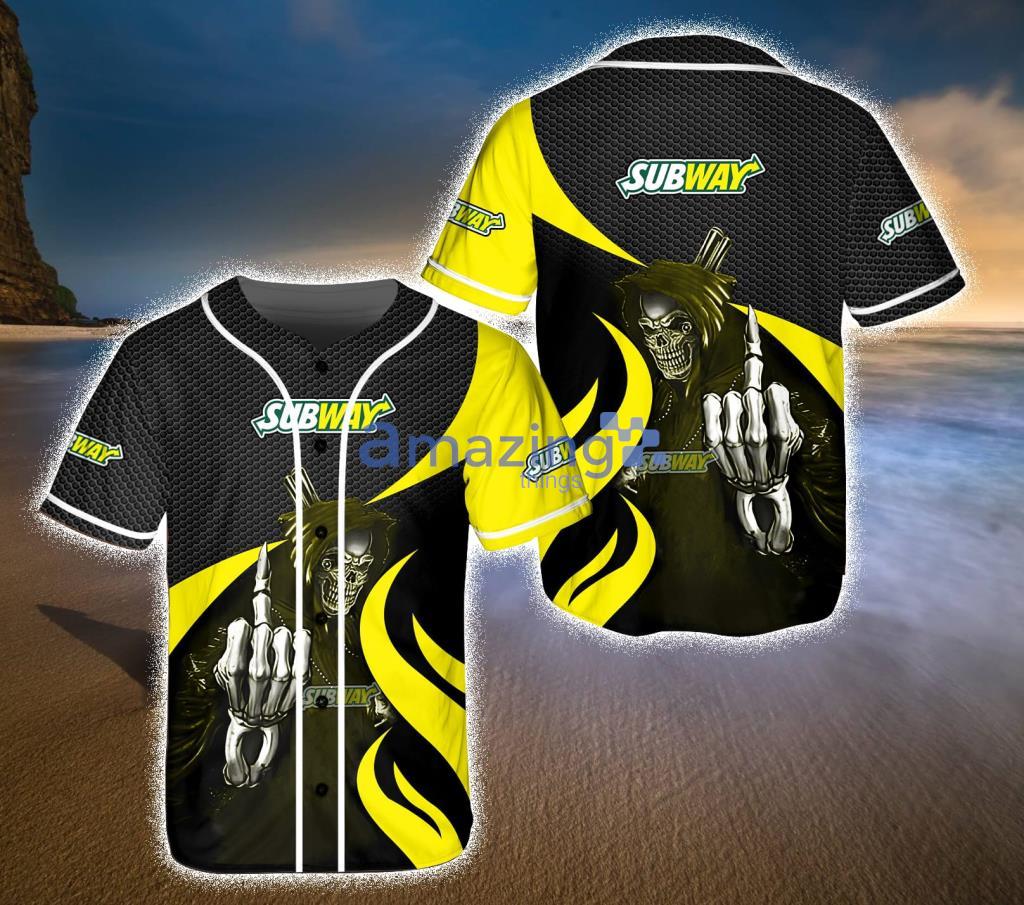 Subway Black Baseball Jersey Shirt Gift For Fans Product Photo 1