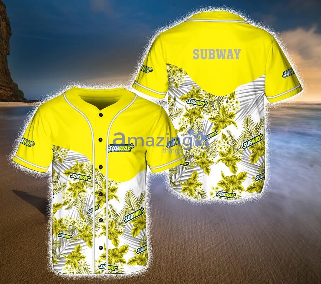 Subway Tropical Yellow Baseball Jersey Shirt Gift For Fans Product Photo 1