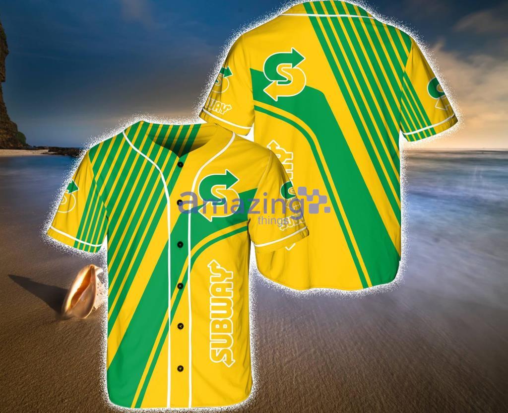 Subway Yellow Baseball Jersey Shirt Gift For Fans Product Photo 1