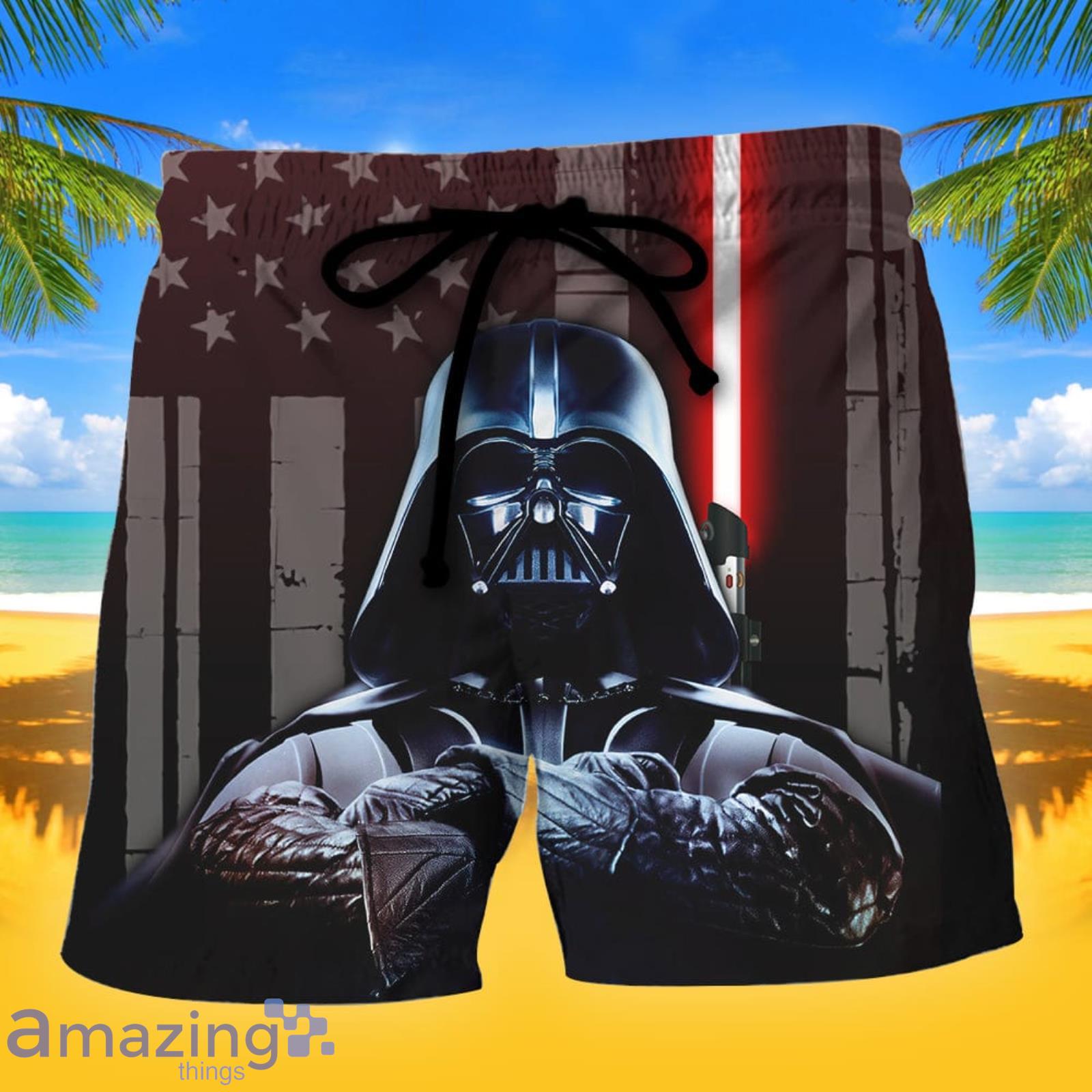 SW Darth Vader American Flag Summer Gift Beach Shorts Product Photo 1