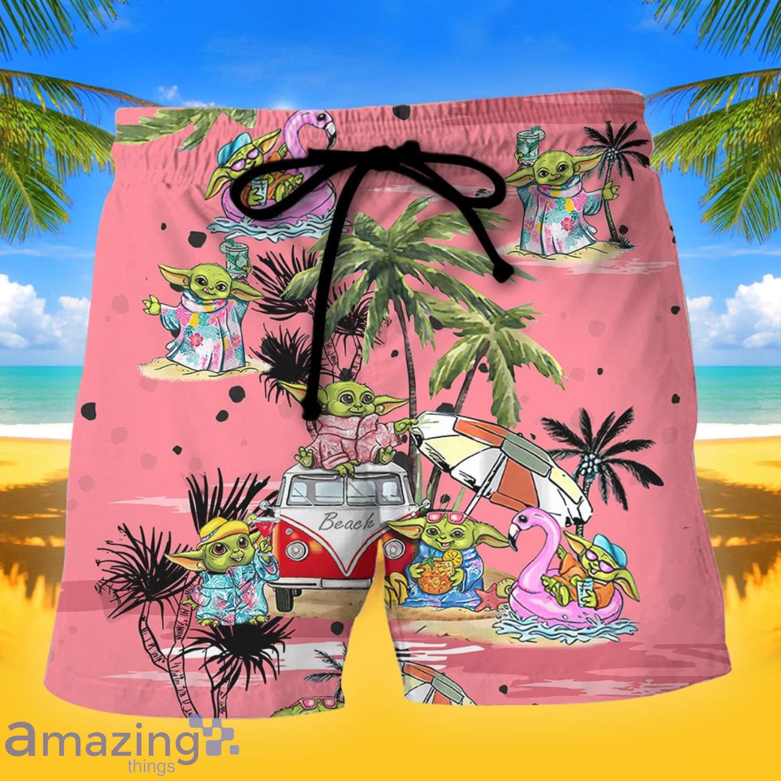 SW Disney Baby Yoda Pink Summer Gift Beach Shorts Product Photo 1
