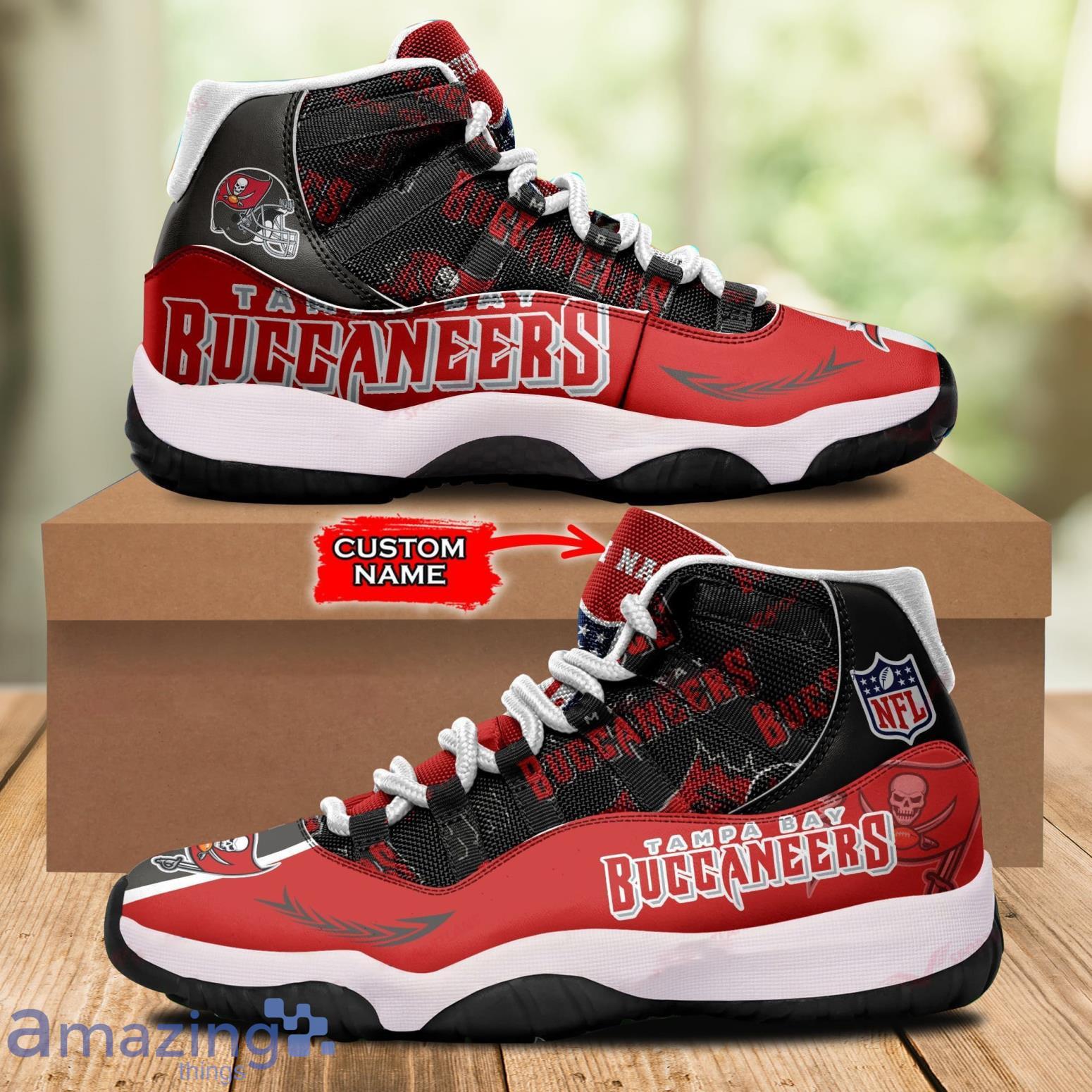 Tampa Bay Buccaneers Custom Name Air Jordan 11 Sneaker Shoes For Sport Fans  - Banantees