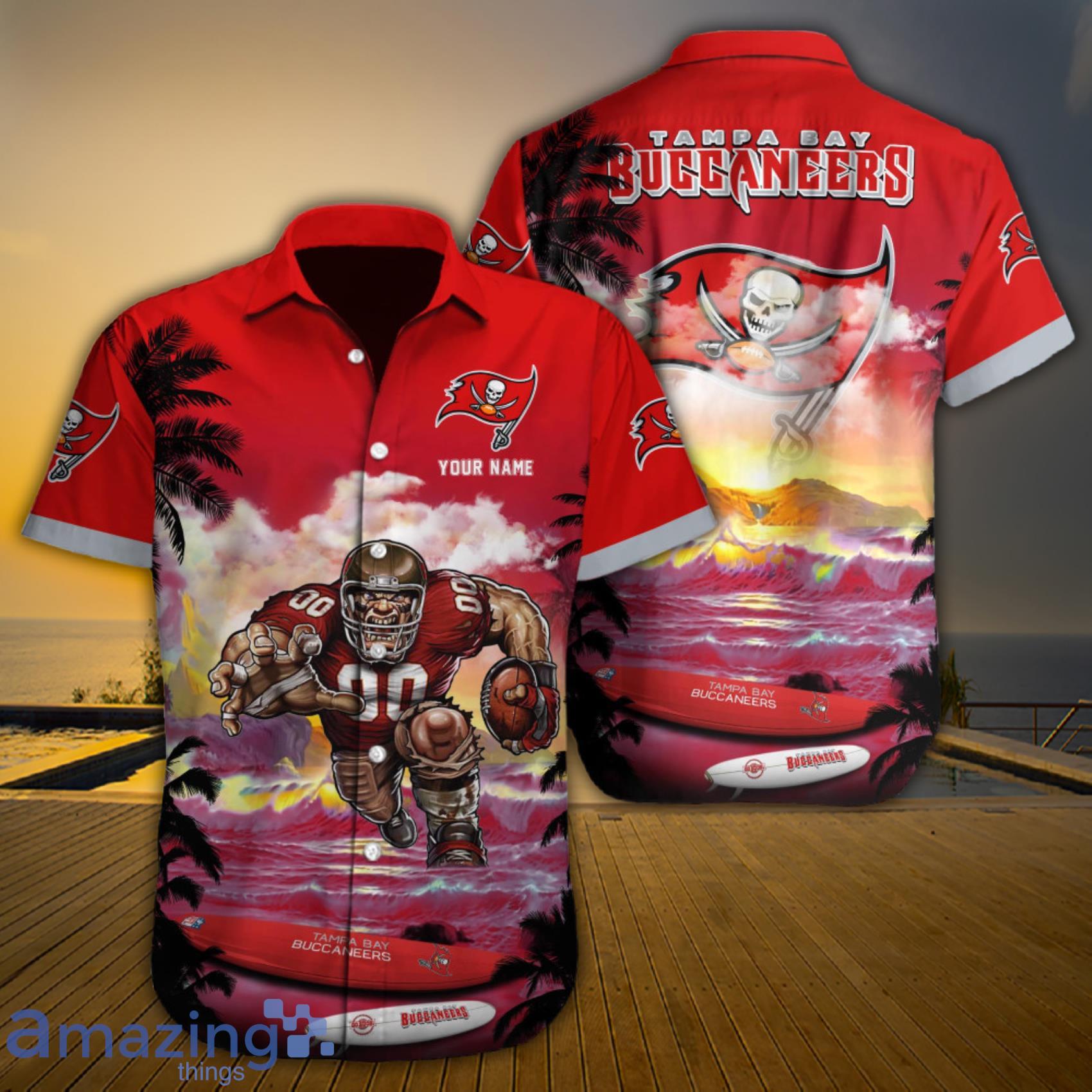 Tampa Bay Buccaneers The Sun And Beach Over Print Hawaiian Shirt And Beach  Short