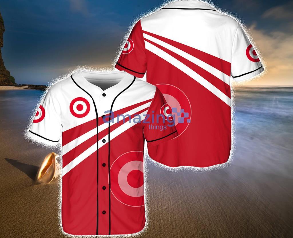 Target White And Red Baseball Jersey Shirt Gift For Fans Product Photo 1