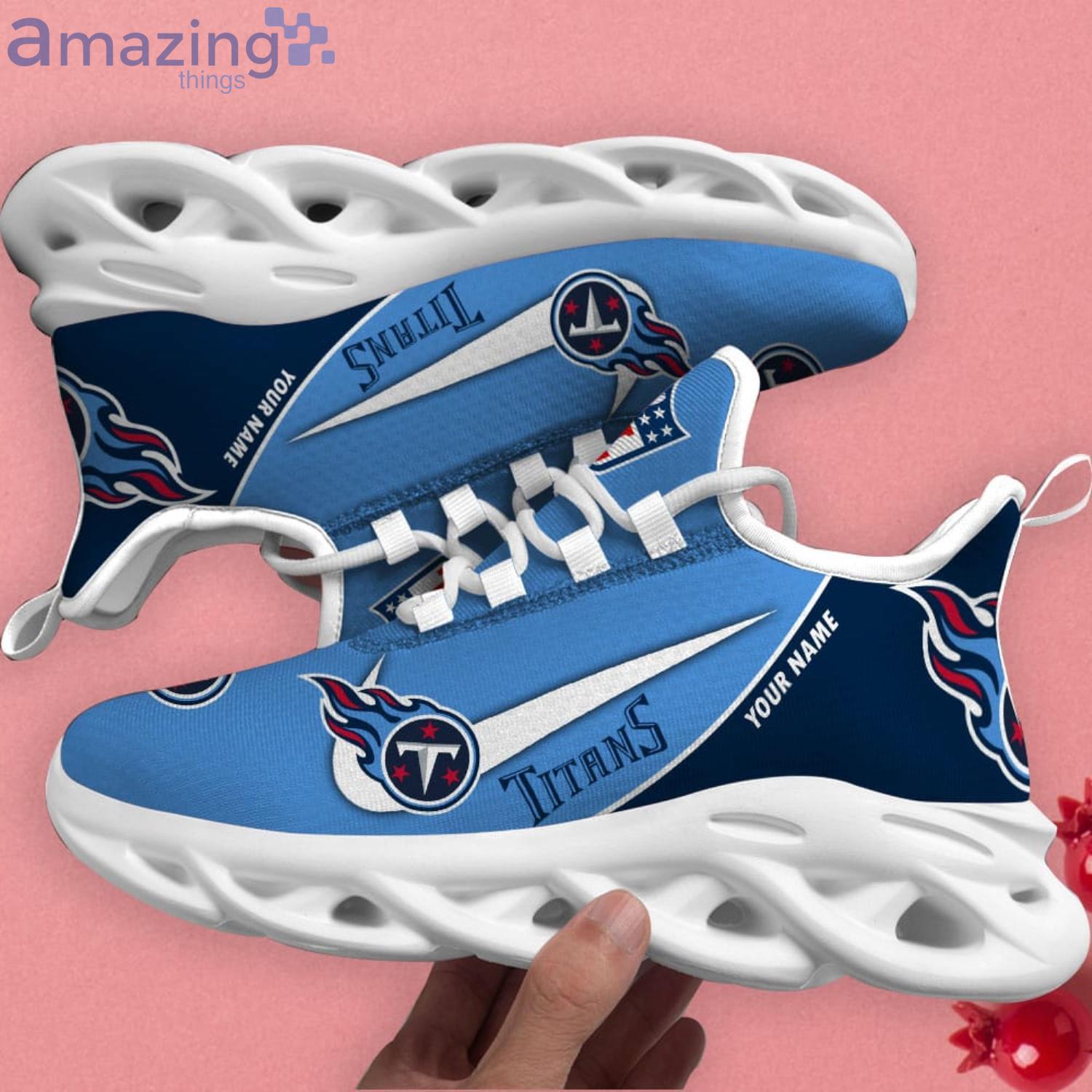 Tennessee Titans Custom Name 2023 NFL Max Soul Shoes For Men And Women