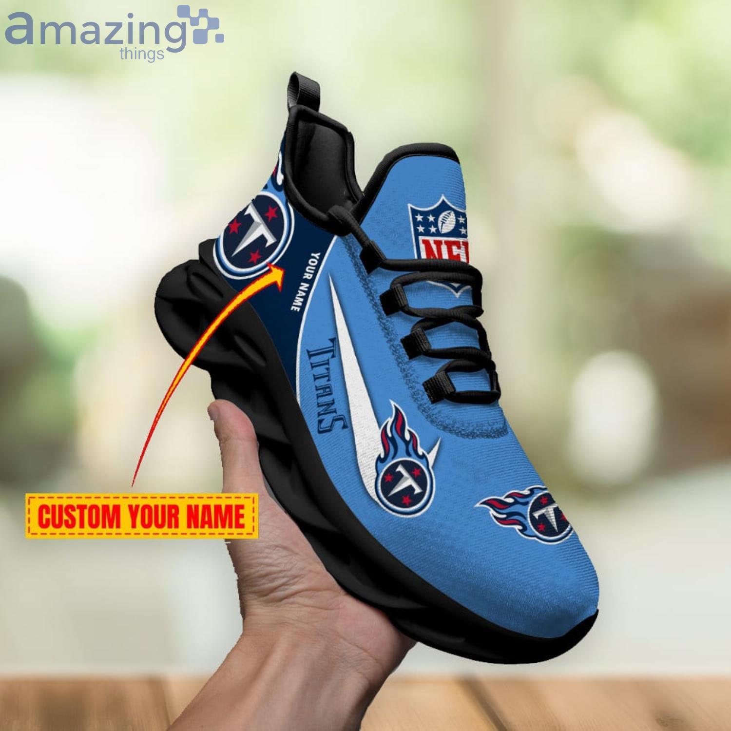 Tennessee Titans Custom Name 2023 NFL Max Soul Shoes For Men And Women