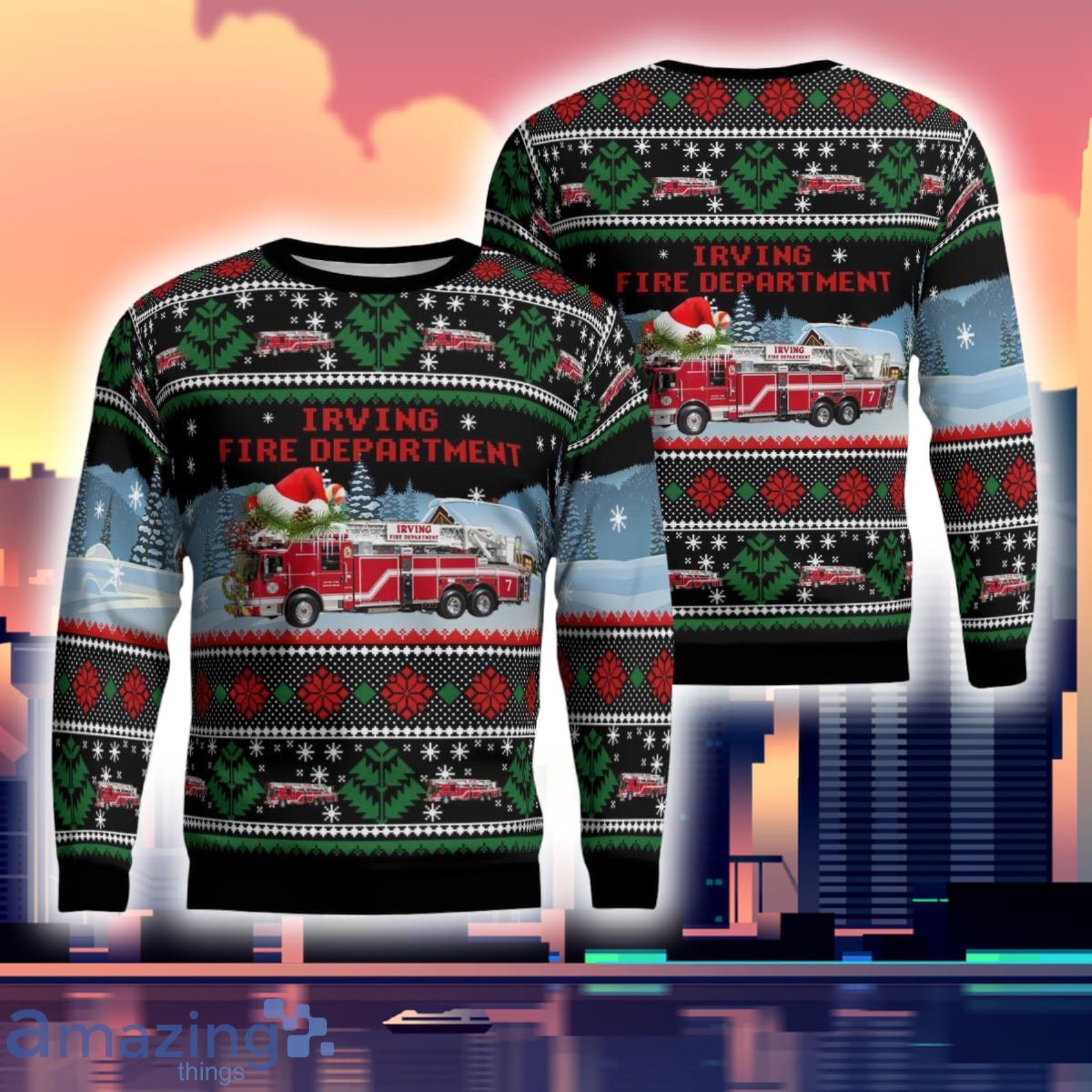 Texas Irving Fire Department 3D Ugly Sweater Product Photo 1
