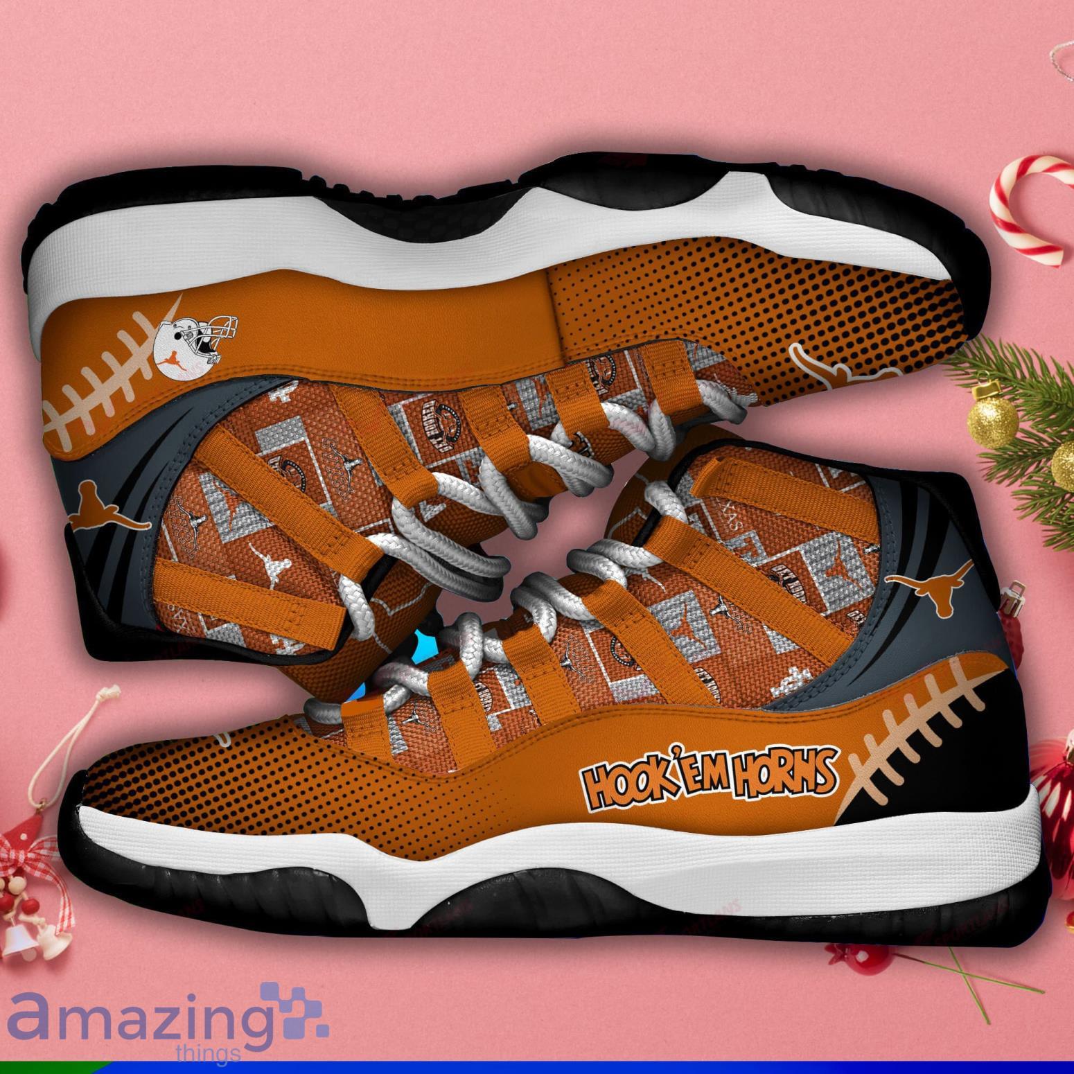 Custom Name Texas Longhorns Air Jordan 13 Sneaker Shoes - Banantees