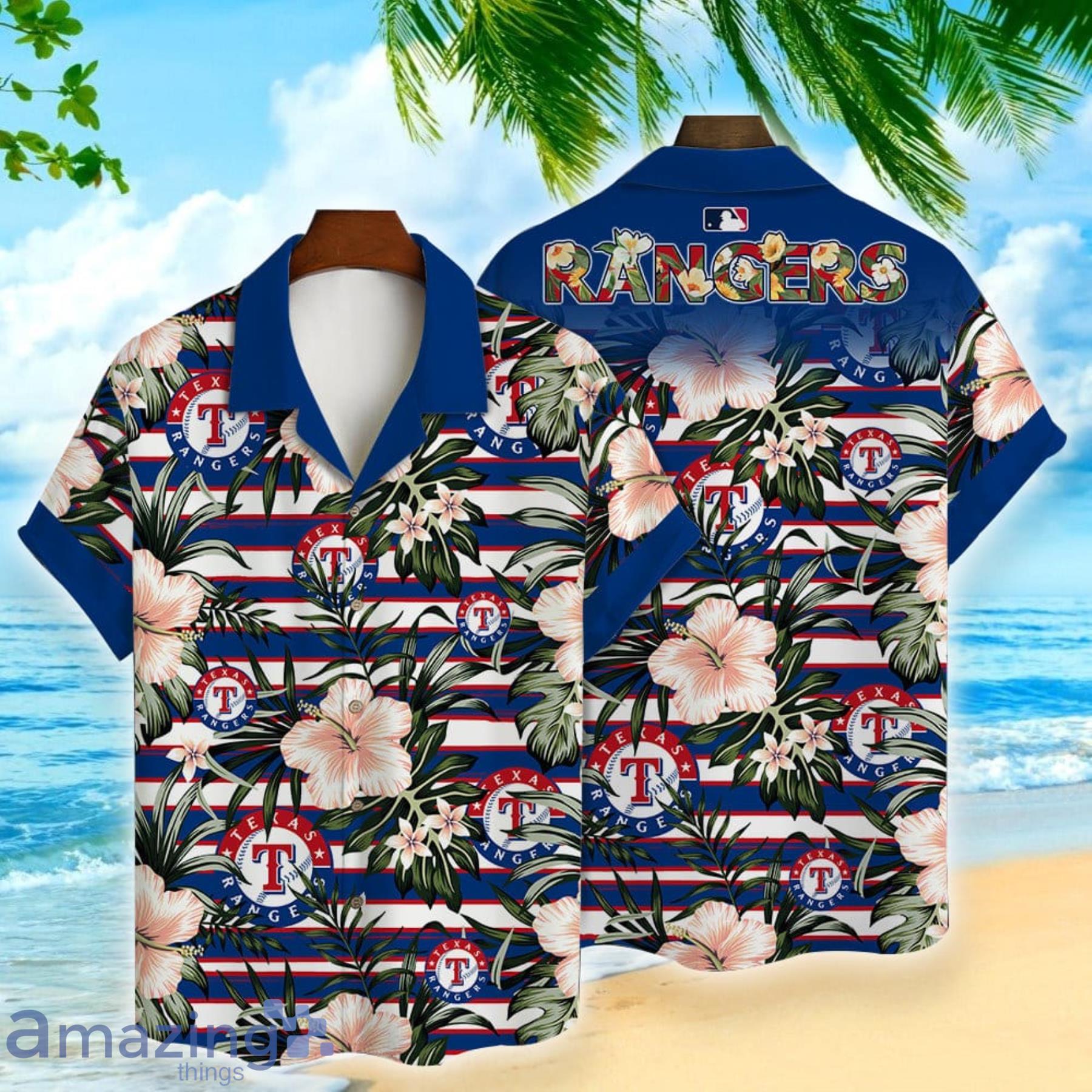 Texas Rangers MLB Hawaiian Shirt Custom Blooming Flowers Aloha