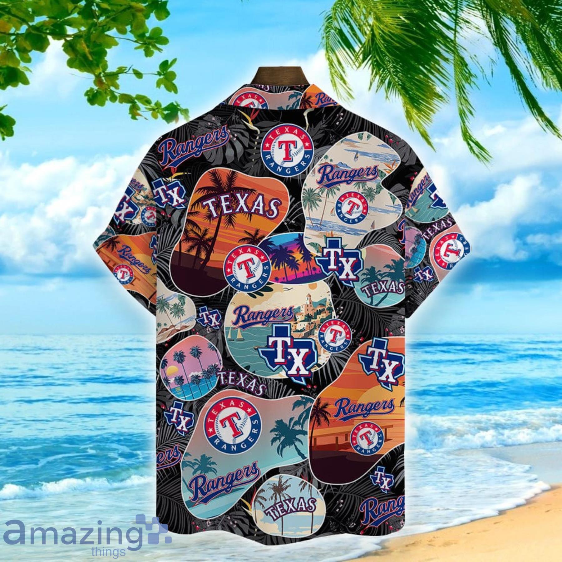 Texas Rangers MLB Hawaiian Shirt Summer Nights Aloha Shirt