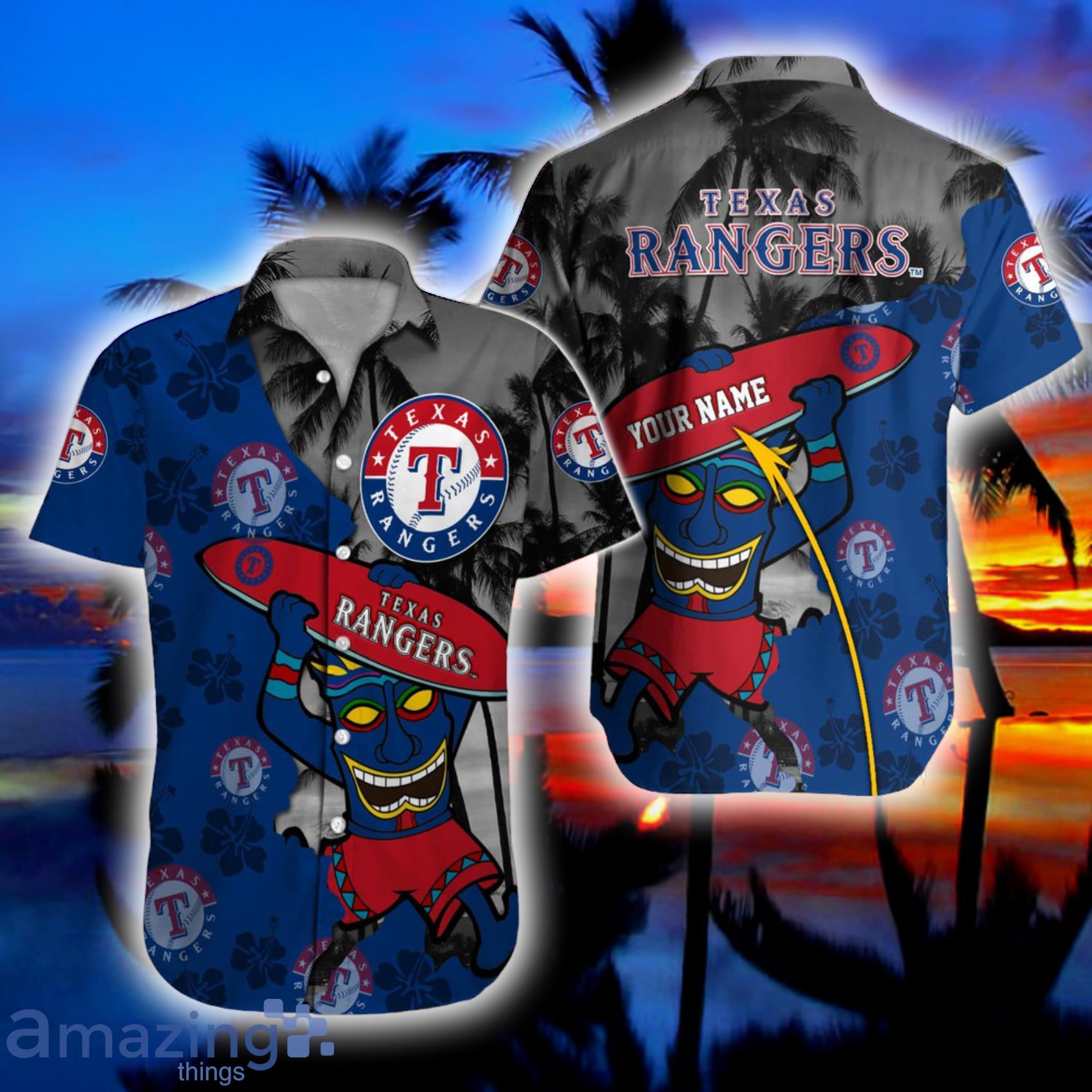 Texas Rangers MLB Personalized Palm Tree Hawaiian Shirt - Growkoc