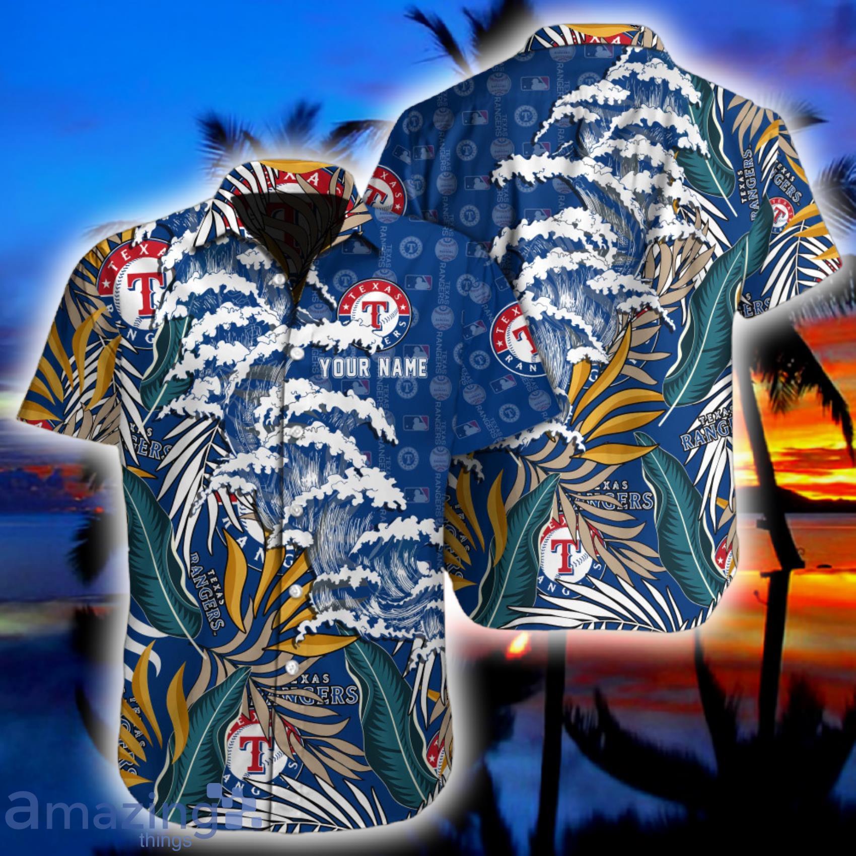 Texas Rangers MLB Tropical Flower Pattern Hawaiian Shirt