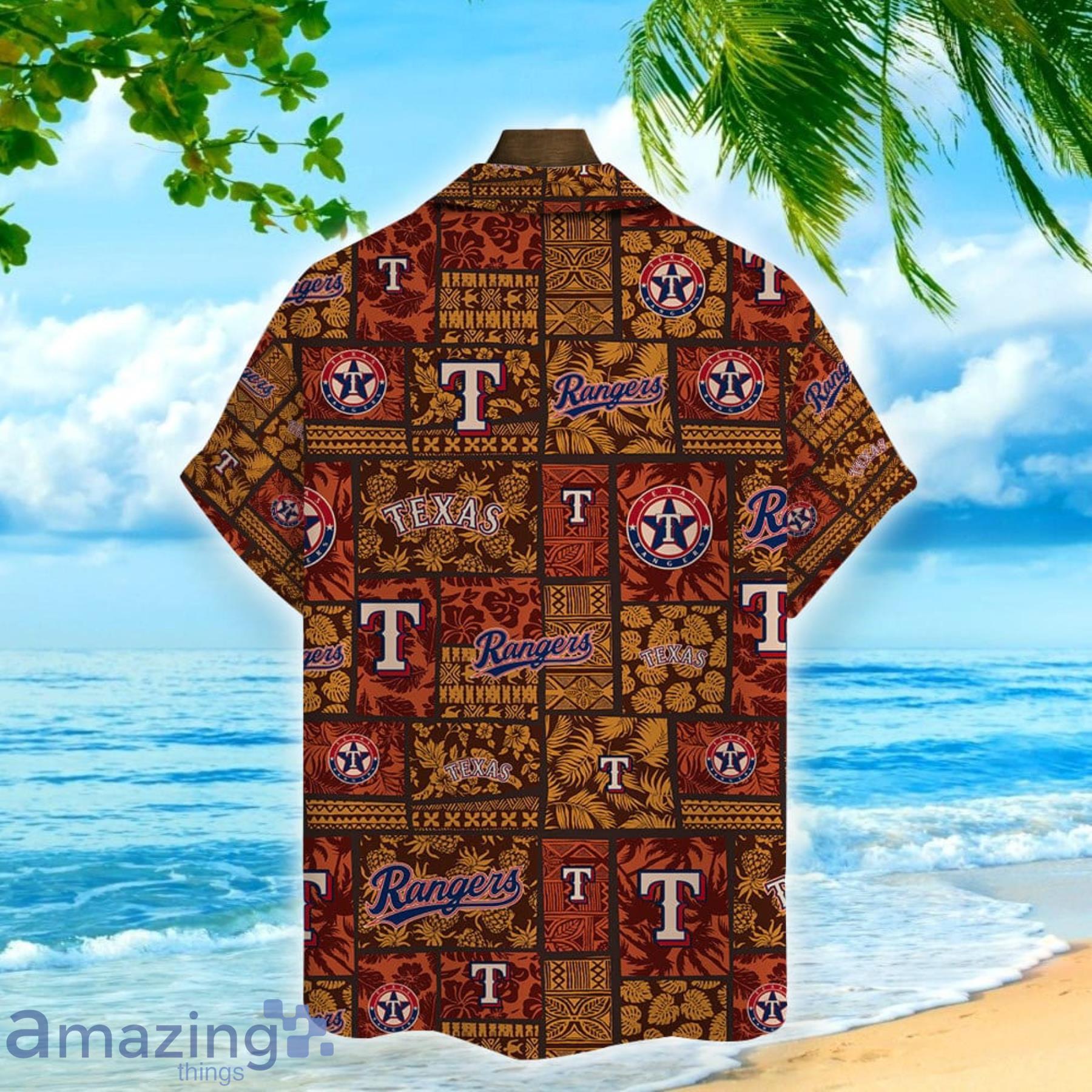 Texas Rangers Vintage Pattern Major League Baseball Hawaiian Shirt Summer  Gift For Fans