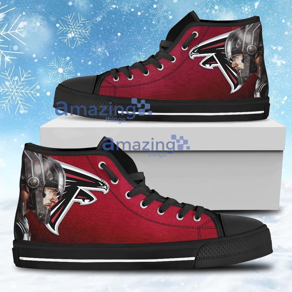 Thor Head Beside Atlanta Falcons High Top Shoes For Men And Women Product Photo 1