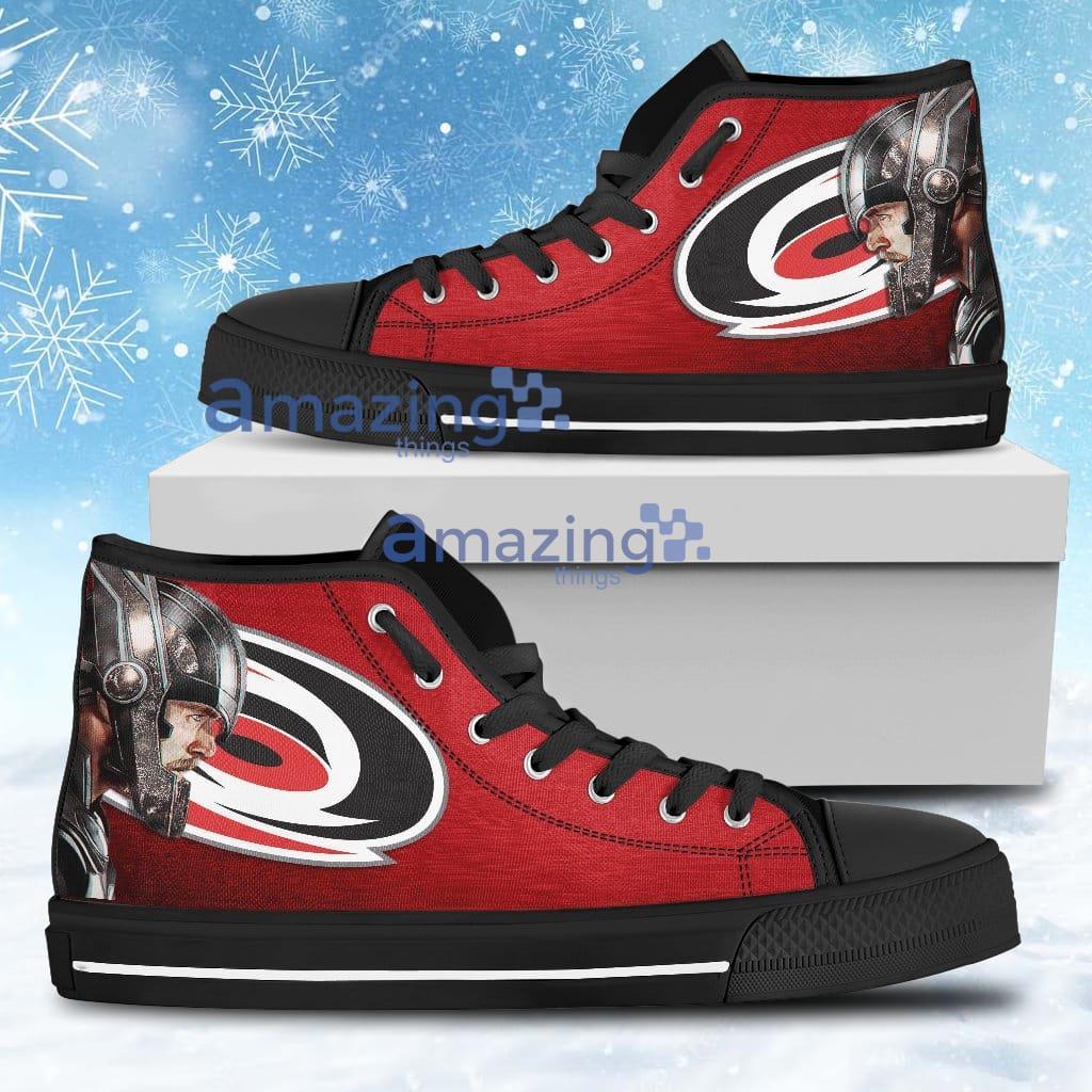 Thor Head Beside Carolina Hurricanes High Top Shoes For Men And Women Product Photo 1