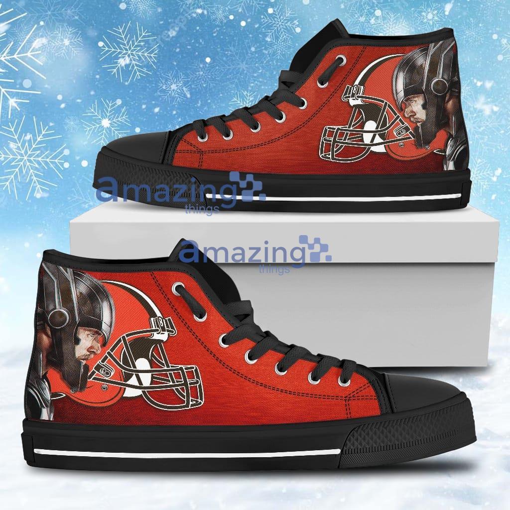 Thor Head Beside Cleveland Browns High Top Shoes For Men And Women Product Photo 1