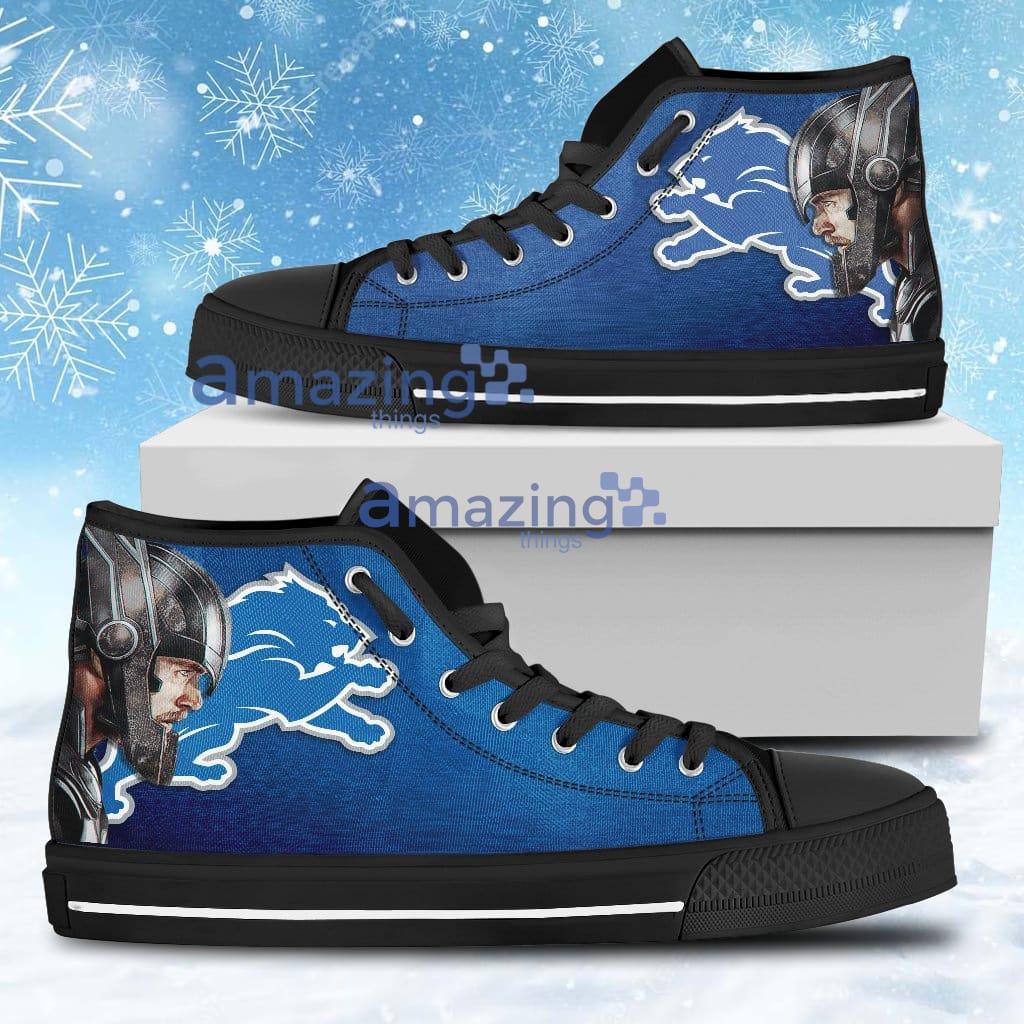 Thor Head Beside Detroit Lions High Top Shoes For Men And Women Product Photo 1
