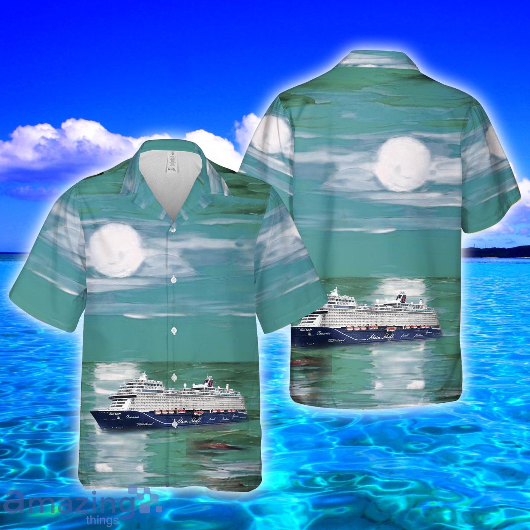 TUI Cruises Mein Schiff Tropical Style Full Print Hawaiian Shirt Vs Short Set Product Photo 1