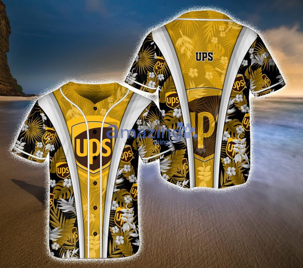 Ups Logo Tropical Yellow Baseball Jersey Shirt Gift For Fans Product Photo 1