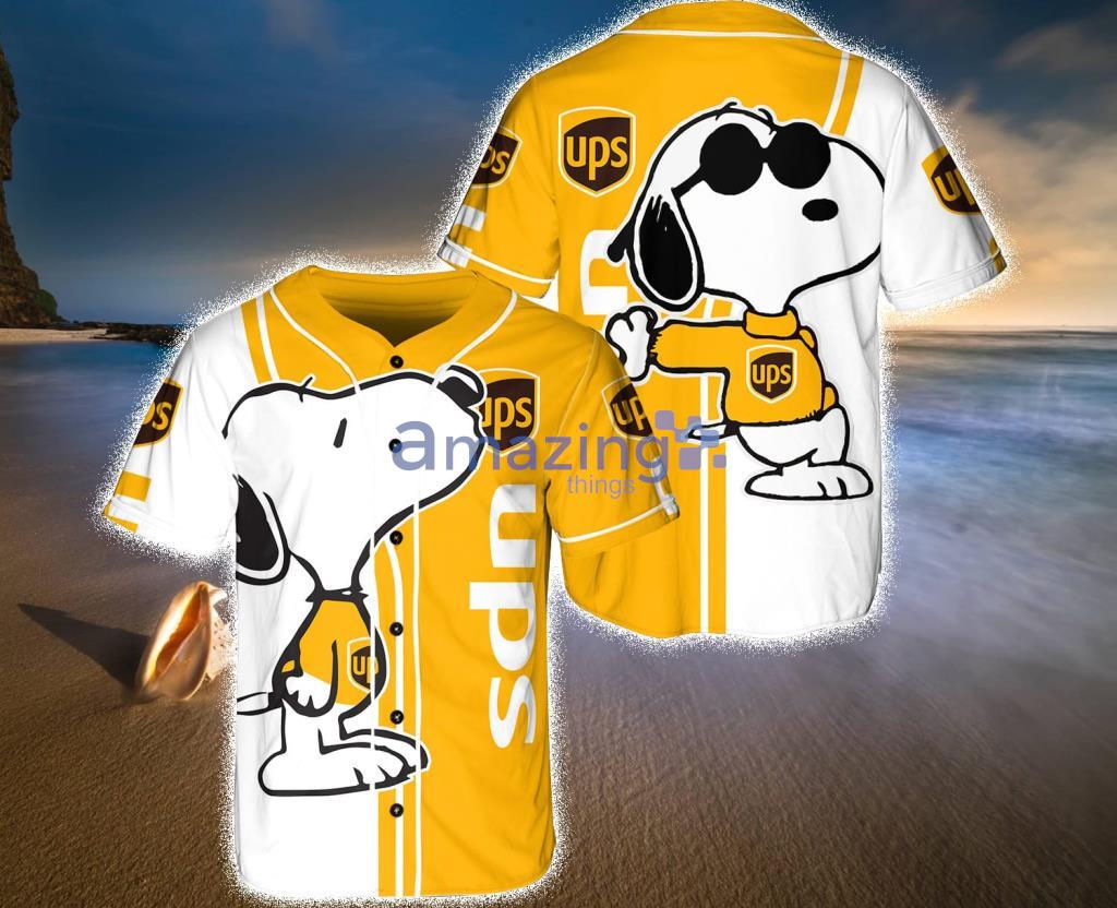 Ups Snoopy Yellow And White Baseball Jersey Shirt Gift For Fans Product Photo 1 Ups Snoopy Yellow And White Baseball Jersey Shirt Gift For Fans Product Photo 1