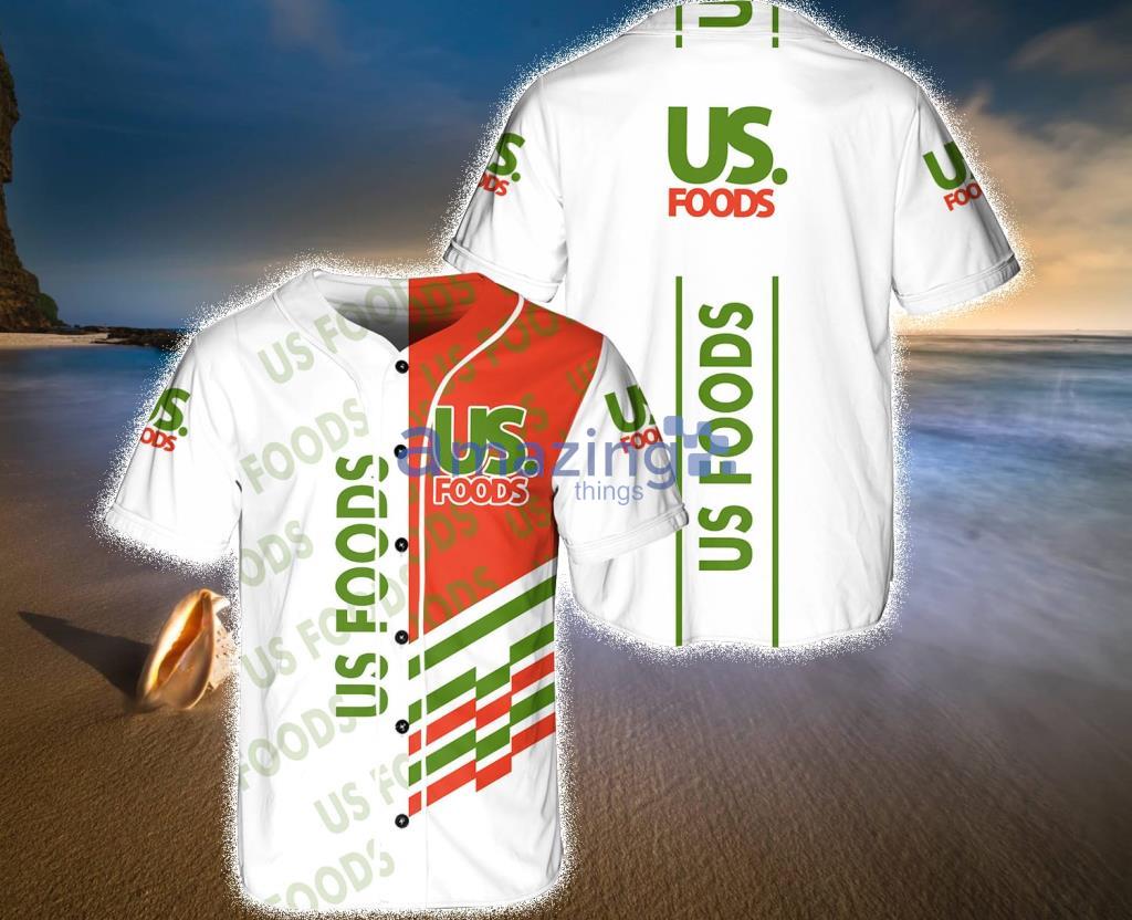 Us Foods Logo White Baseball Jersey Shirt Gift For Fans Product Photo 1
