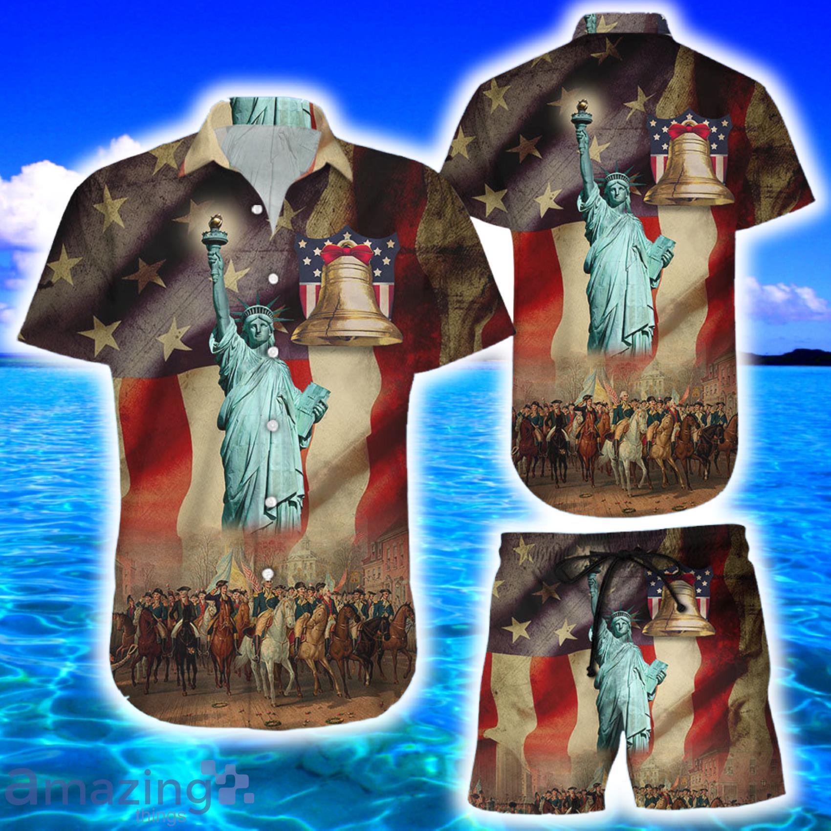 Usa Independent Day AOP Hawaiian Shirt And Bech Short Gift Hawaiian Shirt And Shorts For Summer Holiday Product Photo 1